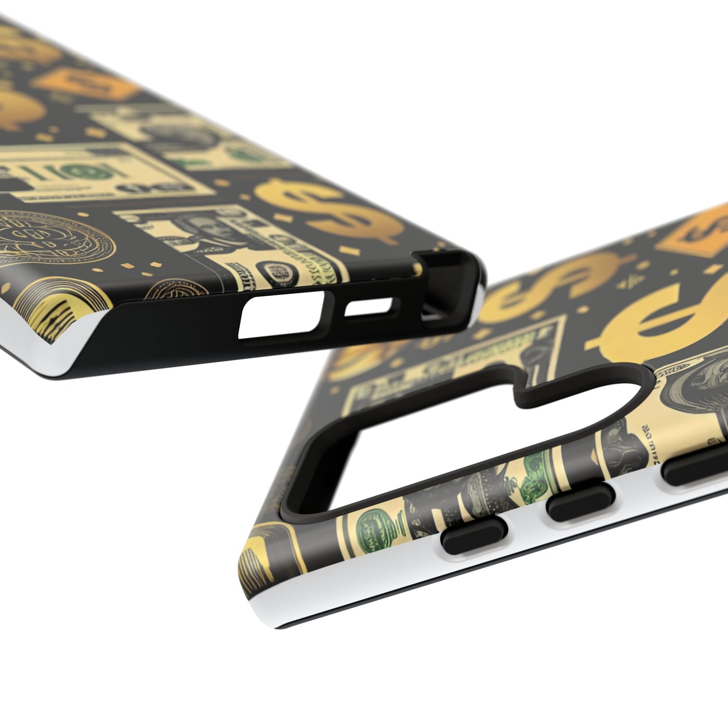 Phone Cases - Gold and Black Dollar Pattern for Luxury Streetwear Enthusiasts