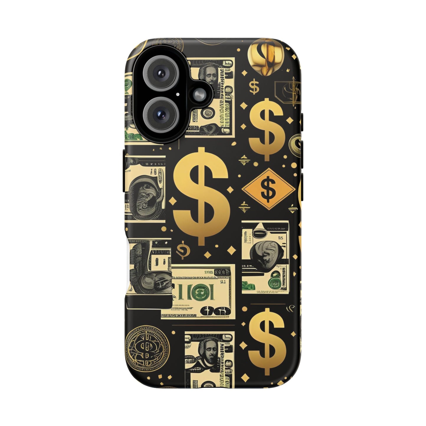 Phone Cases - Gold and Black Dollar Pattern for Luxury Streetwear Enthusiasts