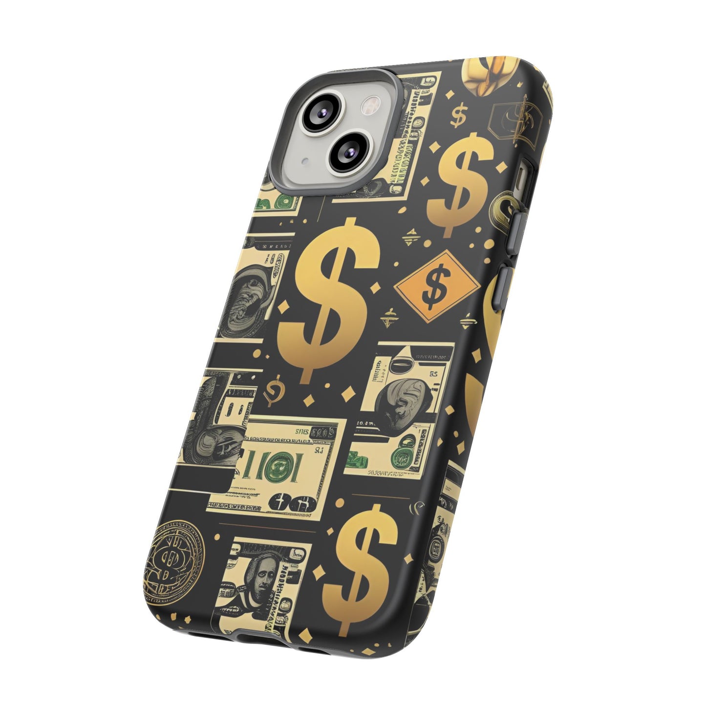 Phone Cases - Gold and Black Dollar Pattern for Luxury Streetwear Enthusiasts