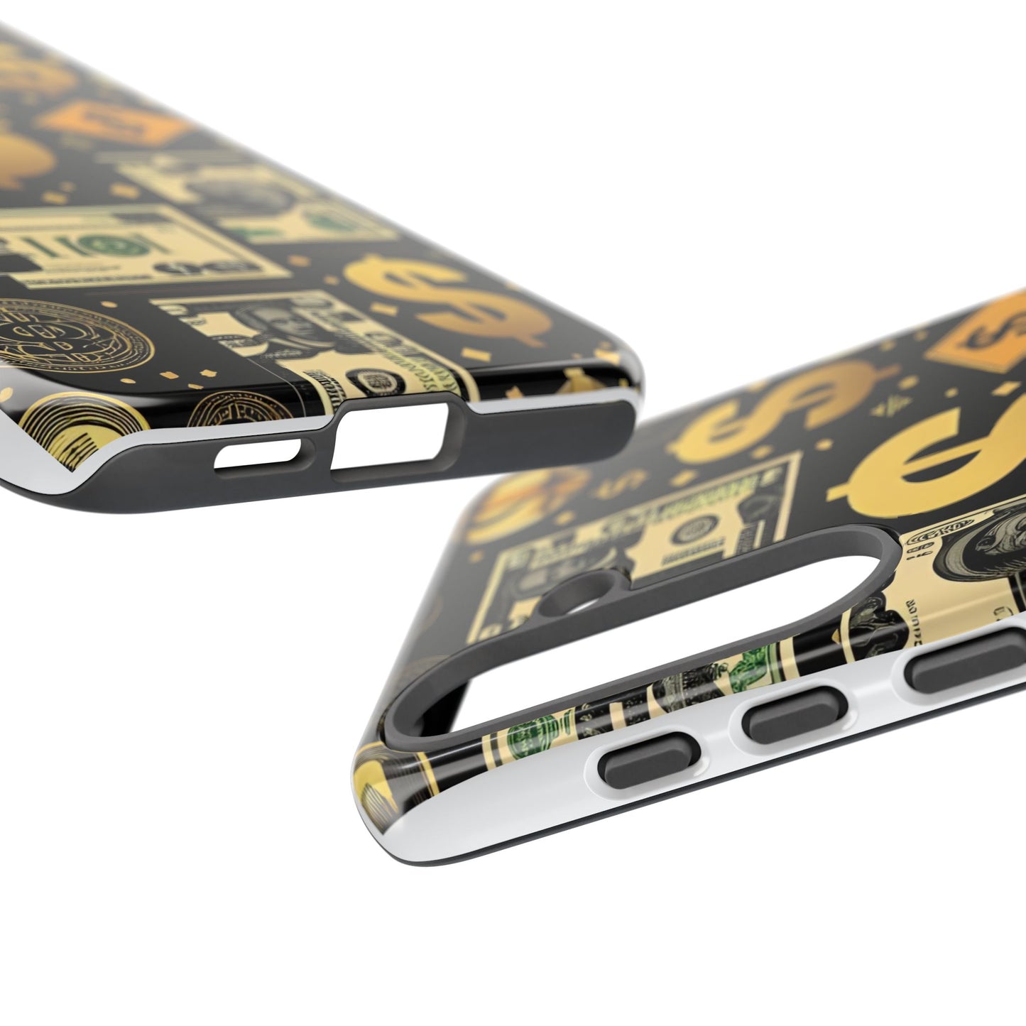 Phone Cases - Gold and Black Dollar Pattern for Luxury Streetwear Enthusiasts