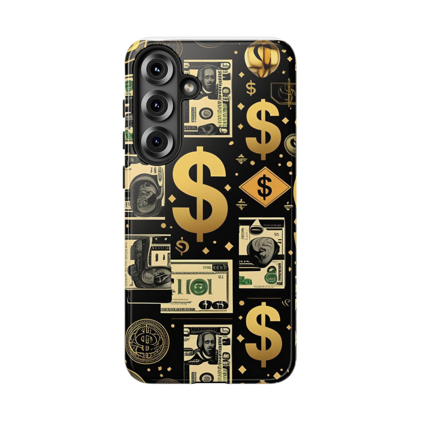 Phone Cases - Gold and Black Dollar Pattern for Luxury Streetwear Enthusiasts