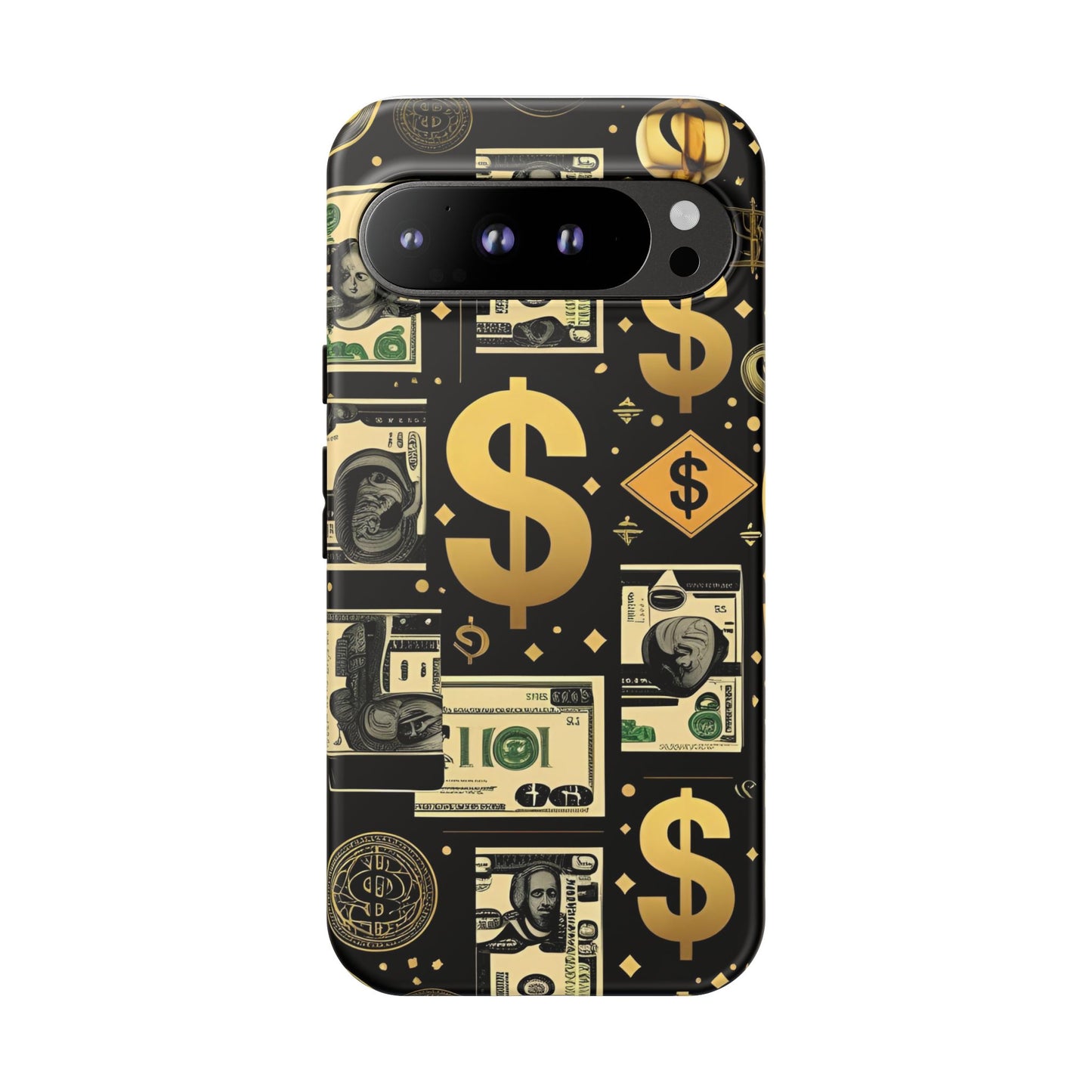 Phone Cases - Gold and Black Dollar Pattern for Luxury Streetwear Enthusiasts