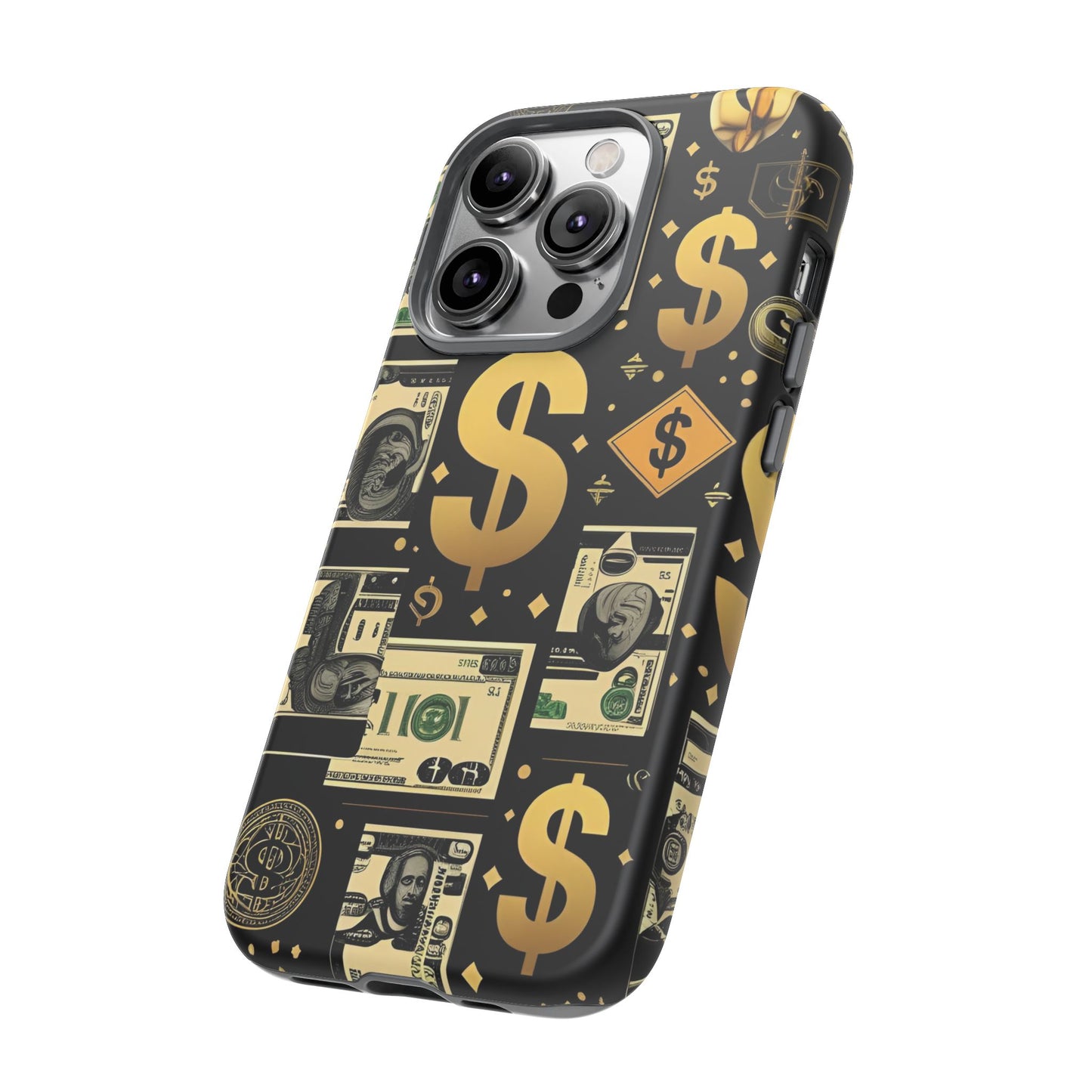 Phone Cases - Gold and Black Dollar Pattern for Luxury Streetwear Enthusiasts