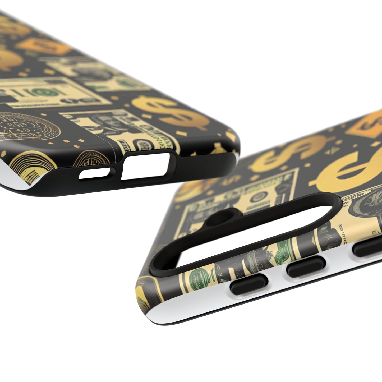 Phone Cases - Gold and Black Dollar Pattern for Luxury Streetwear Enthusiasts
