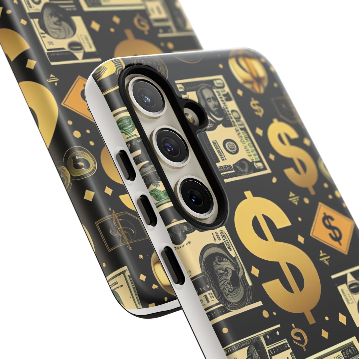 Phone Cases - Gold and Black Dollar Pattern for Luxury Streetwear Enthusiasts