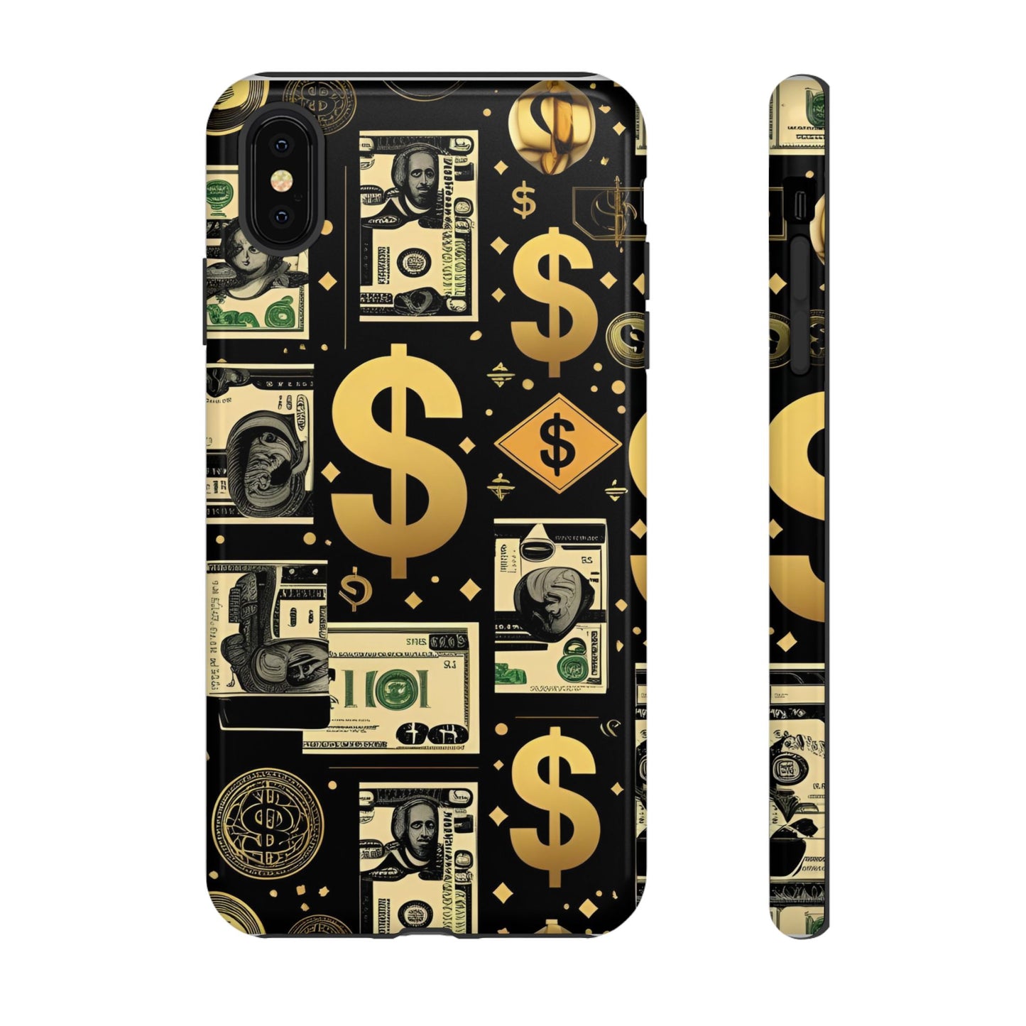Phone Cases - Gold and Black Dollar Pattern for Luxury Streetwear Enthusiasts