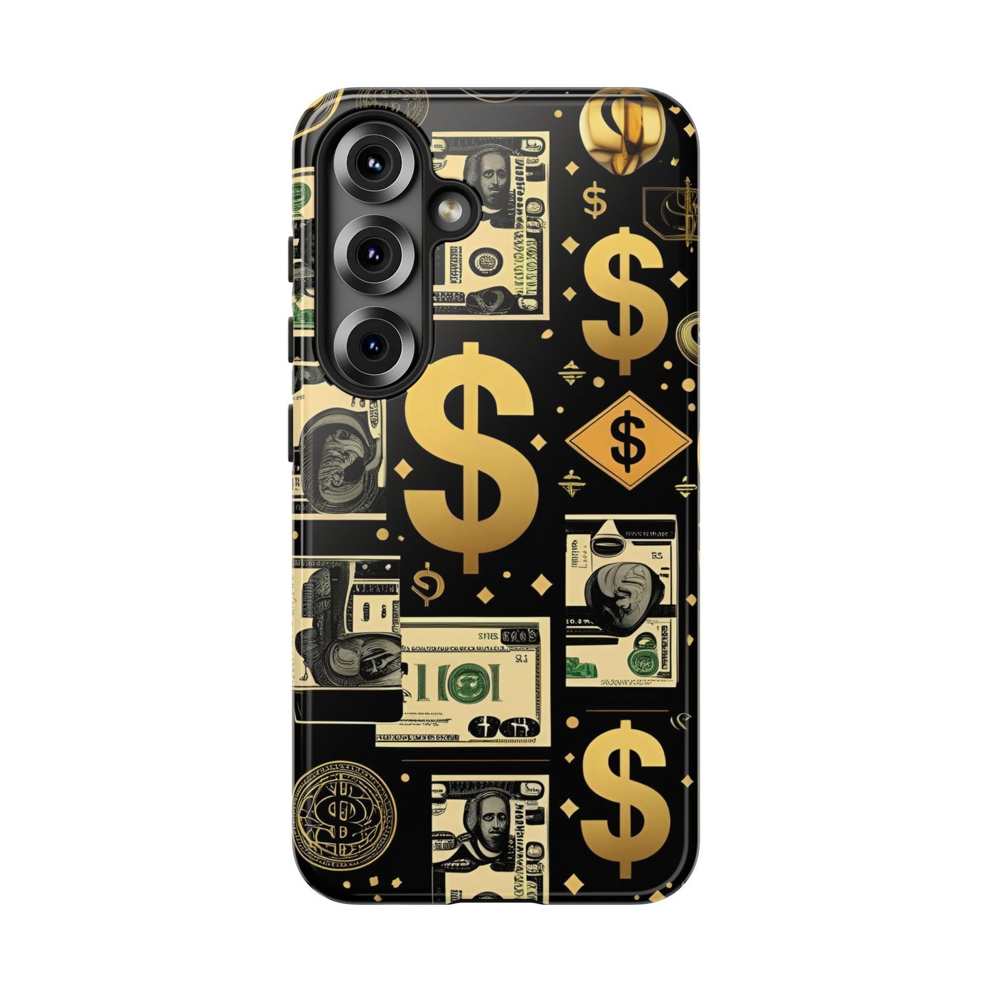 Phone Cases - Gold and Black Dollar Pattern for Luxury Streetwear Enthusiasts