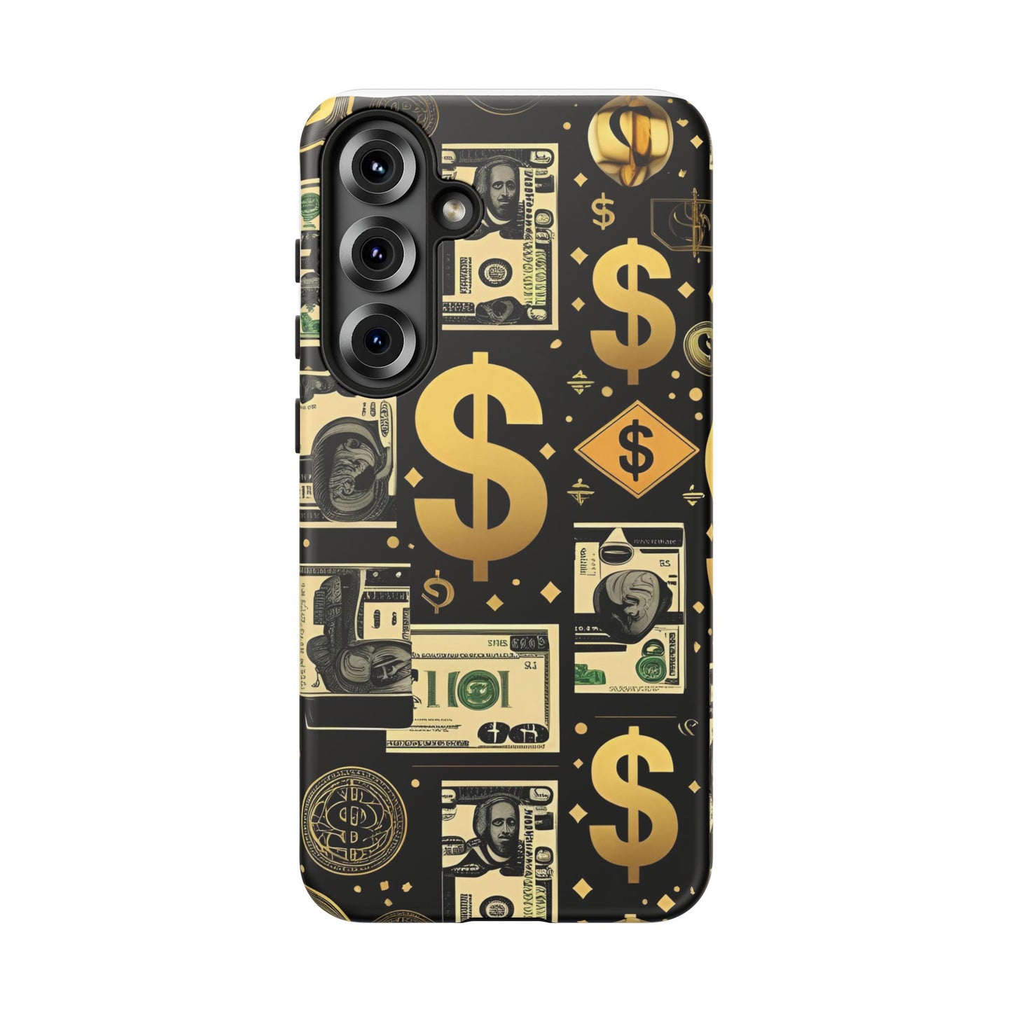 Phone Cases - Gold and Black Dollar Pattern for Luxury Streetwear Enthusiasts