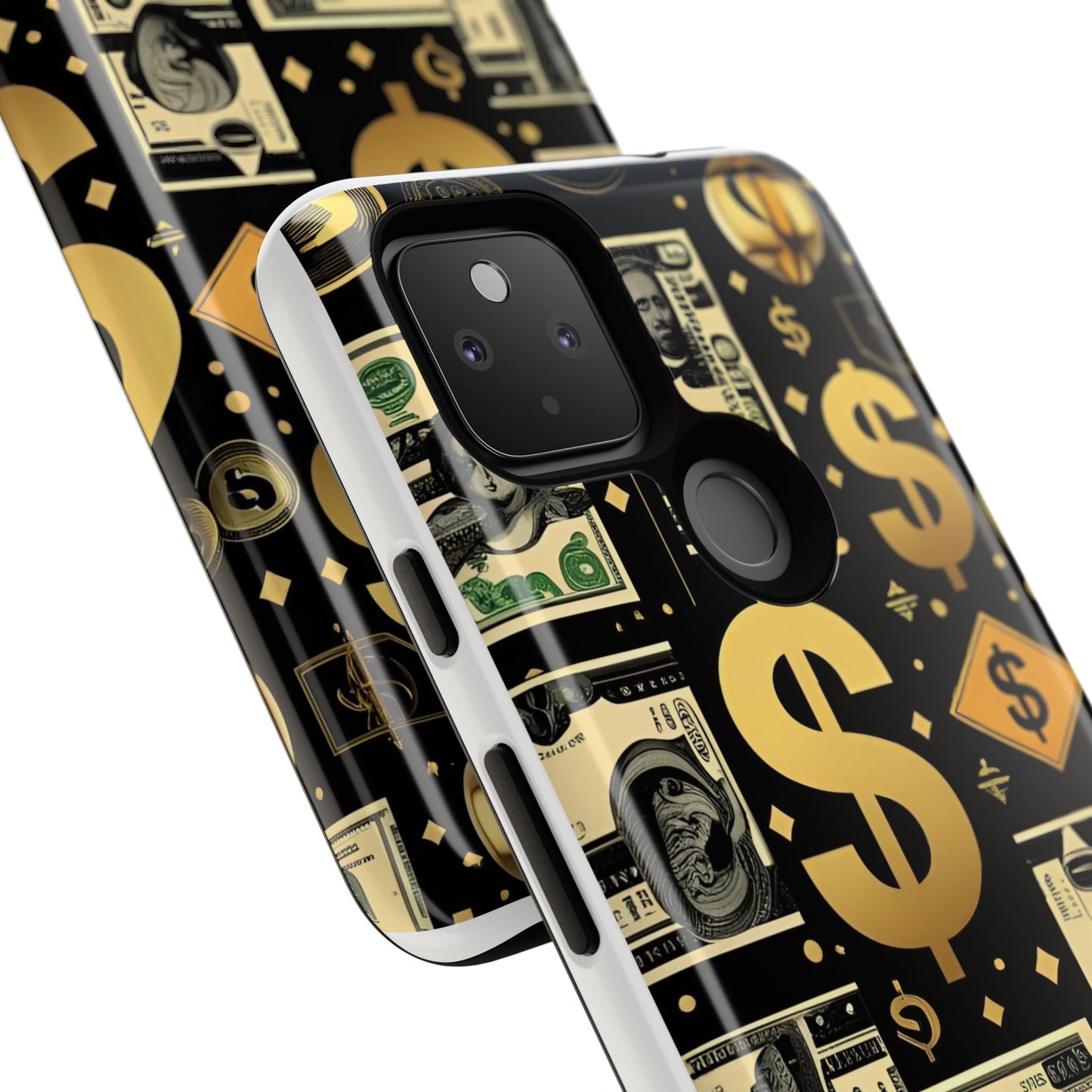 Phone Cases - Gold and Black Dollar Pattern for Luxury Streetwear Enthusiasts