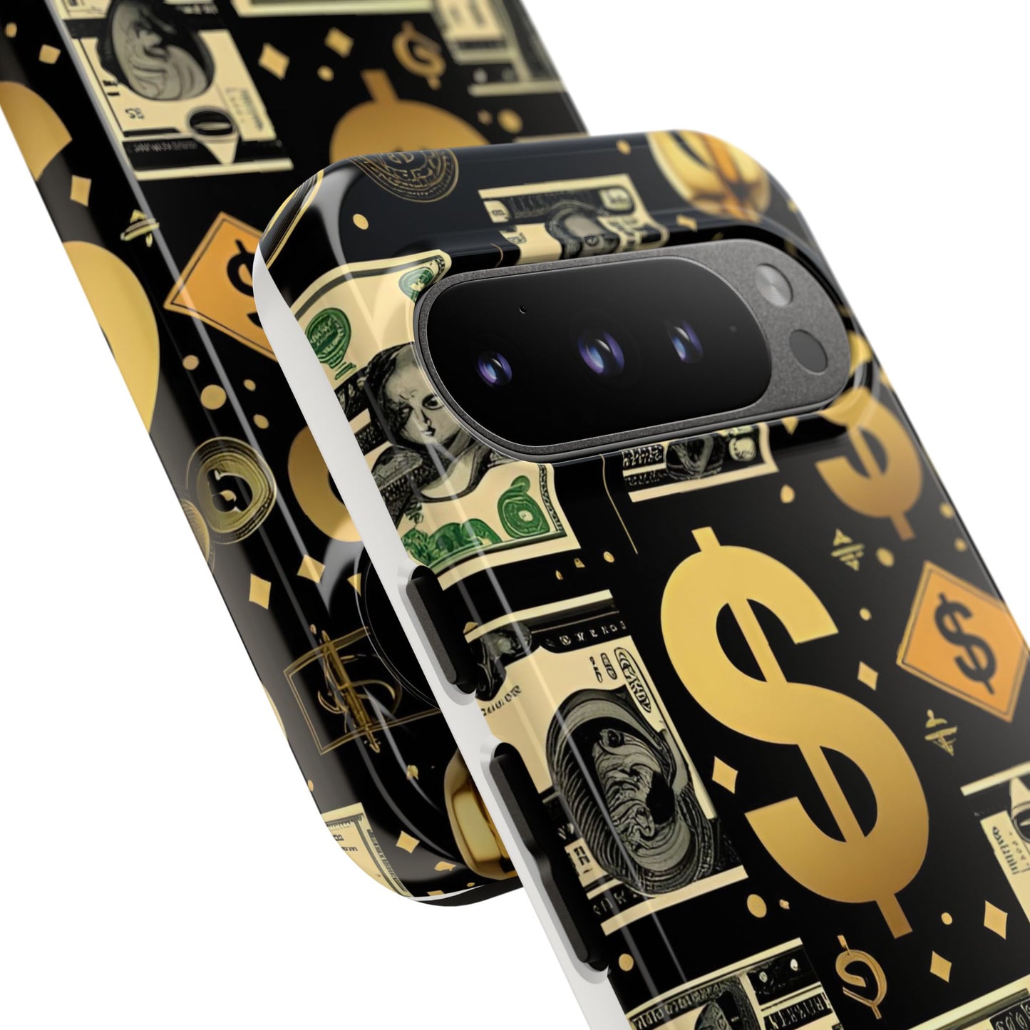 Phone Cases - Gold and Black Dollar Pattern for Luxury Streetwear Enthusiasts