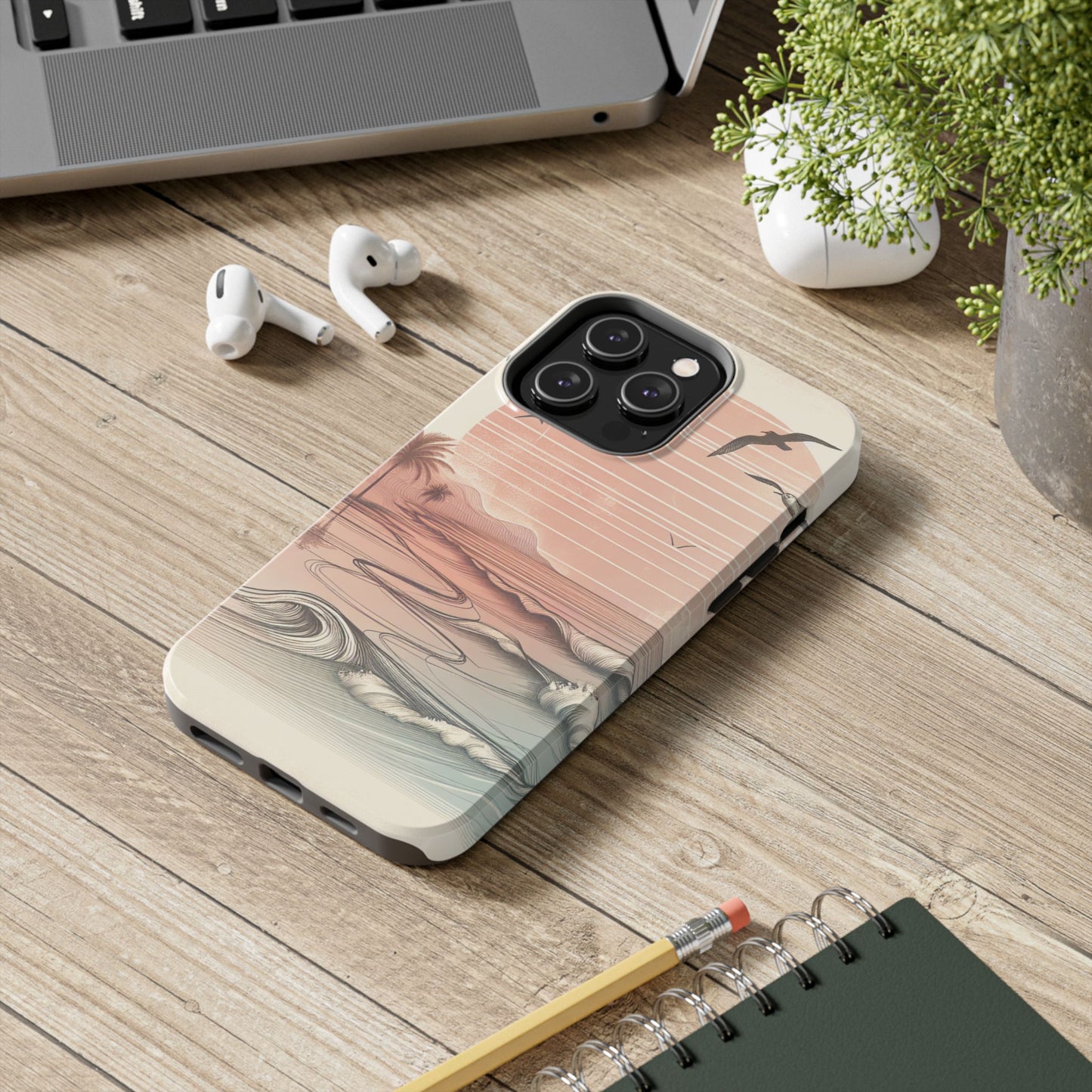 Beach Sunset Tough Phone Cases, Ocean Waves Protection Case, Stylish Phone Cover for Summer Lovers, Gift for Beach Goers, Tropical [...]