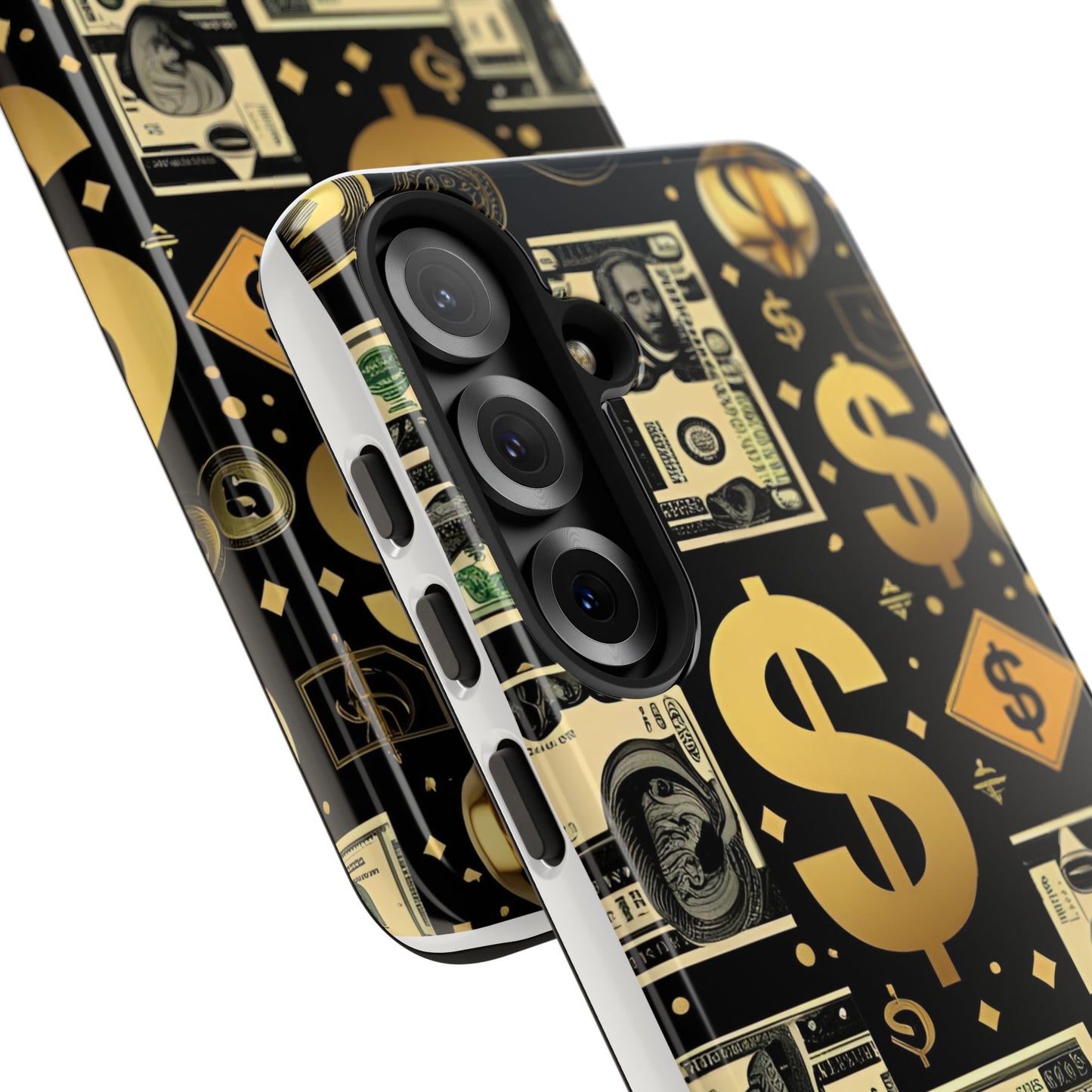 Phone Cases - Gold and Black Dollar Pattern for Luxury Streetwear Enthusiasts