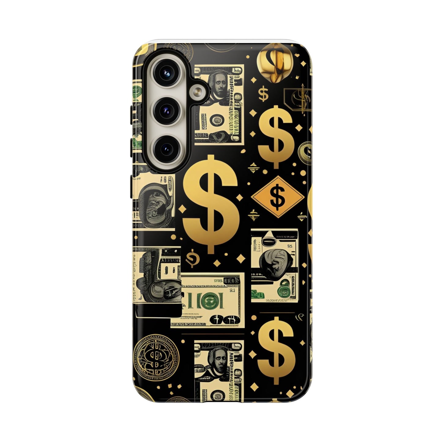Phone Cases - Gold and Black Dollar Pattern for Luxury Streetwear Enthusiasts