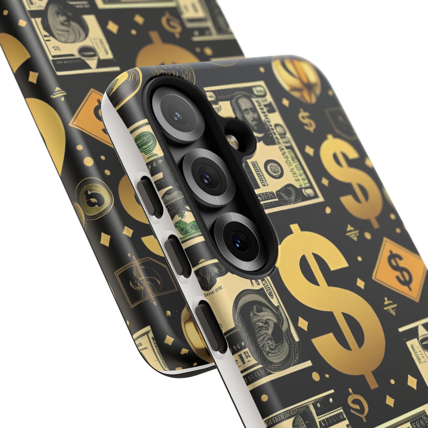 Phone Cases - Gold and Black Dollar Pattern for Luxury Streetwear Enthusiasts