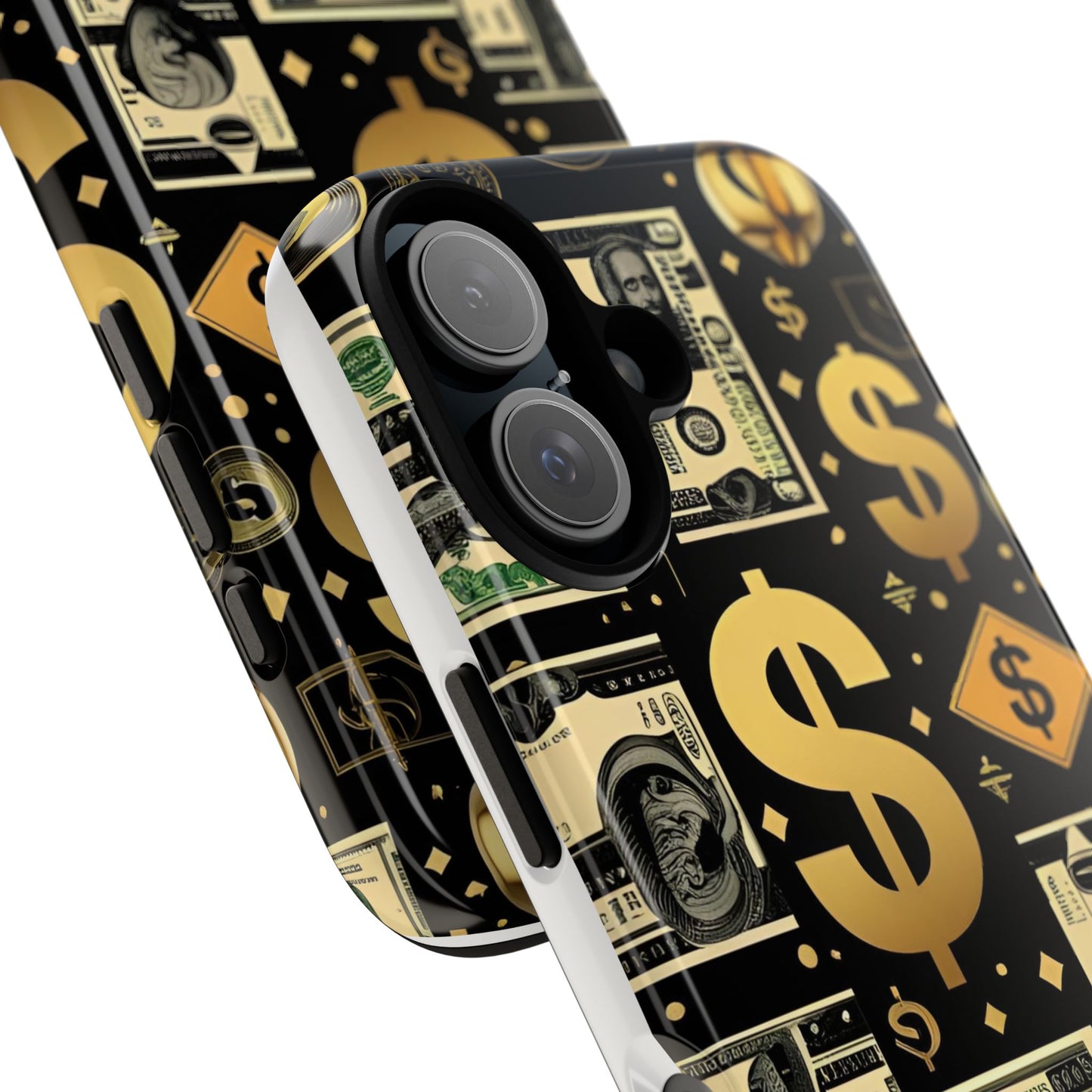 Phone Cases - Gold and Black Dollar Pattern for Luxury Streetwear Enthusiasts