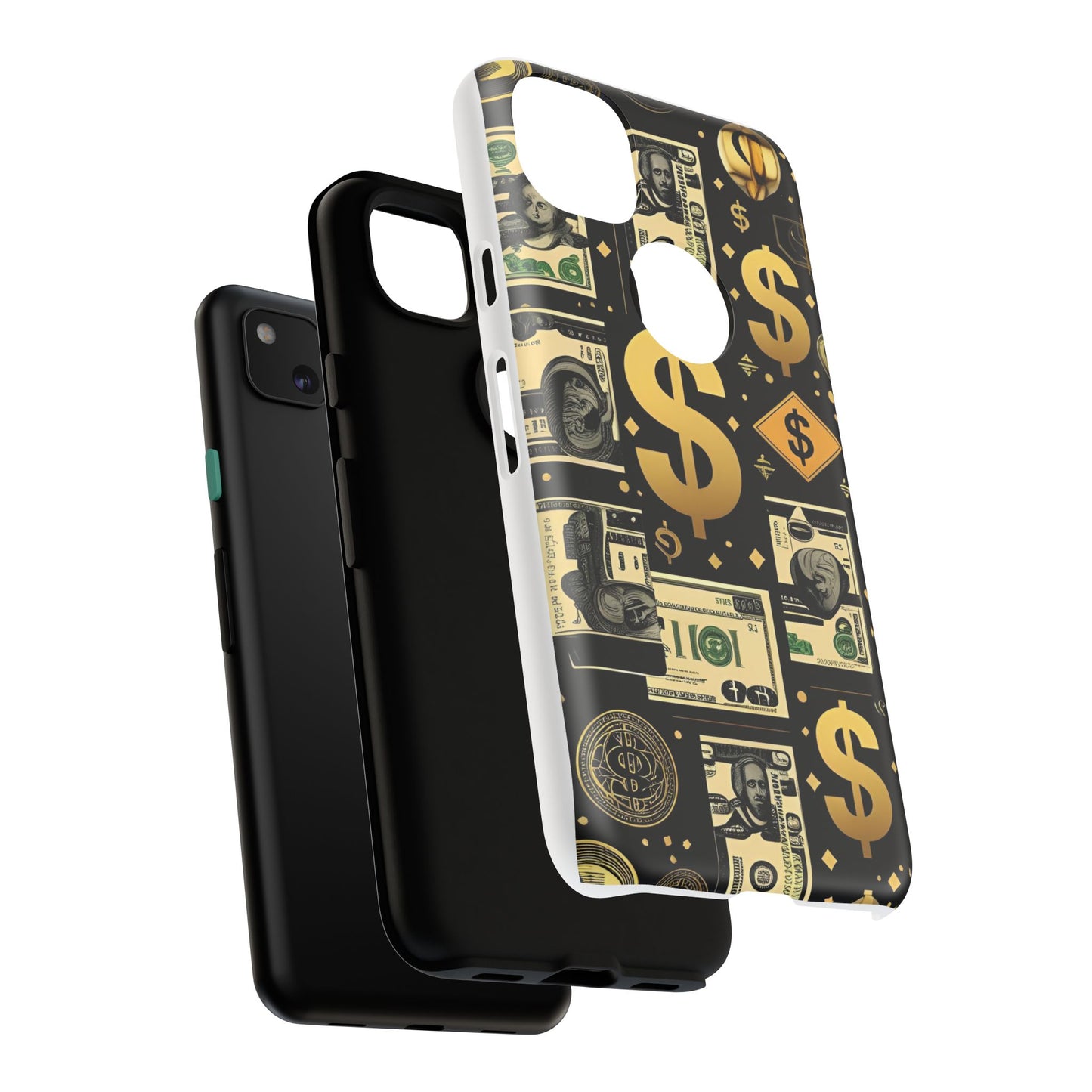 Phone Cases - Gold and Black Dollar Pattern for Luxury Streetwear Enthusiasts