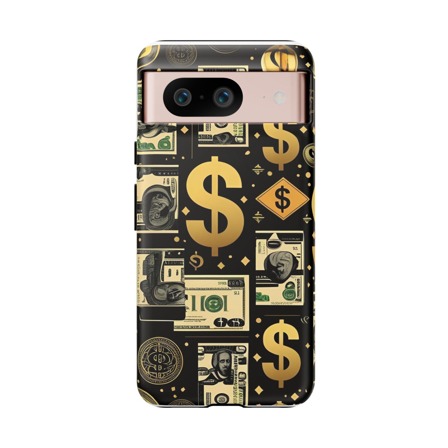 Phone Cases - Gold and Black Dollar Pattern for Luxury Streetwear Enthusiasts