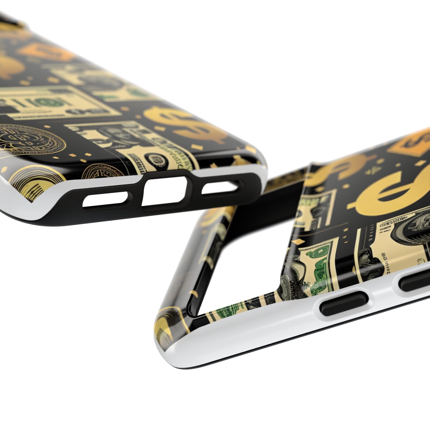 Phone Cases - Gold and Black Dollar Pattern for Luxury Streetwear Enthusiasts