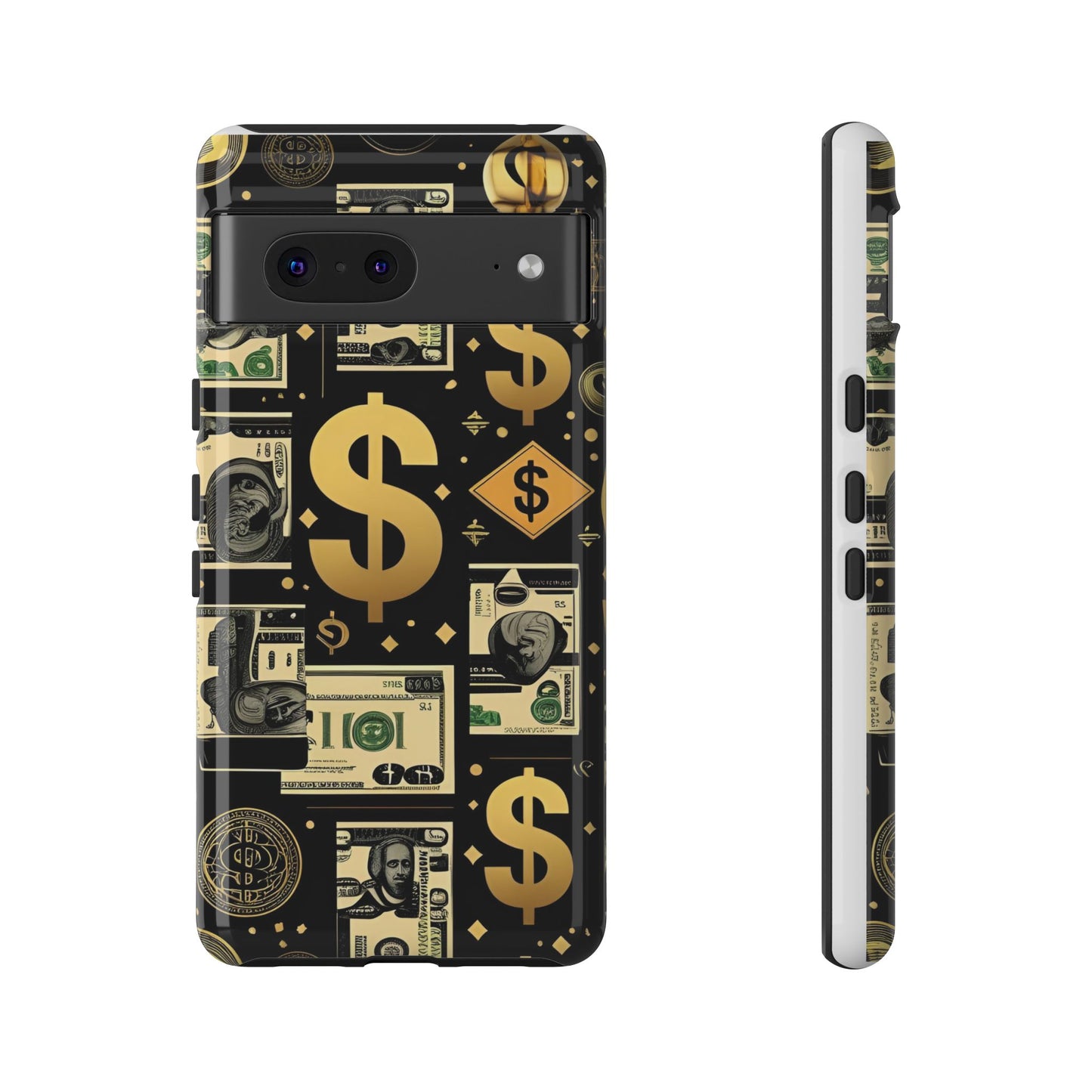 Phone Cases - Gold and Black Dollar Pattern for Luxury Streetwear Enthusiasts