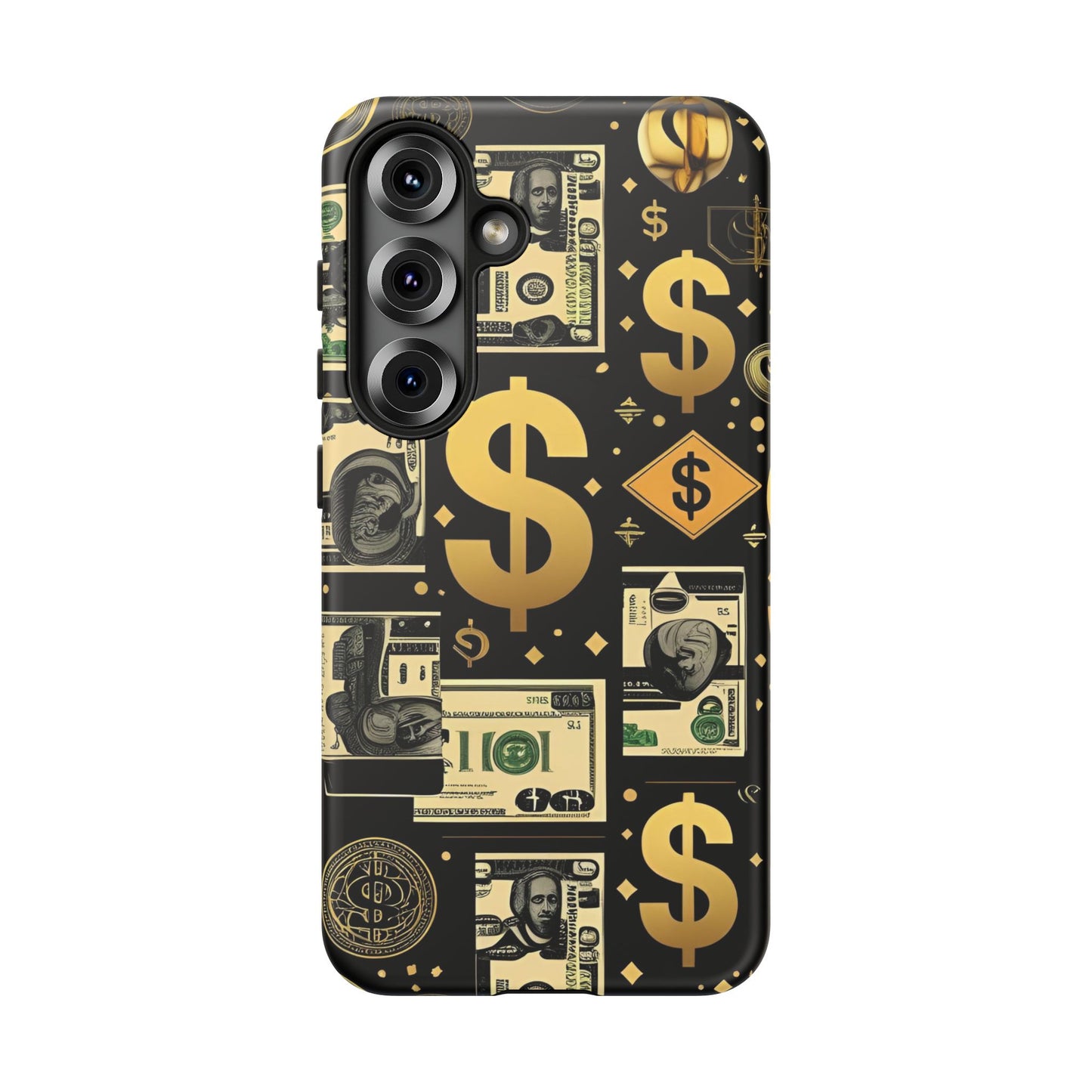 Phone Cases - Gold and Black Dollar Pattern for Luxury Streetwear Enthusiasts