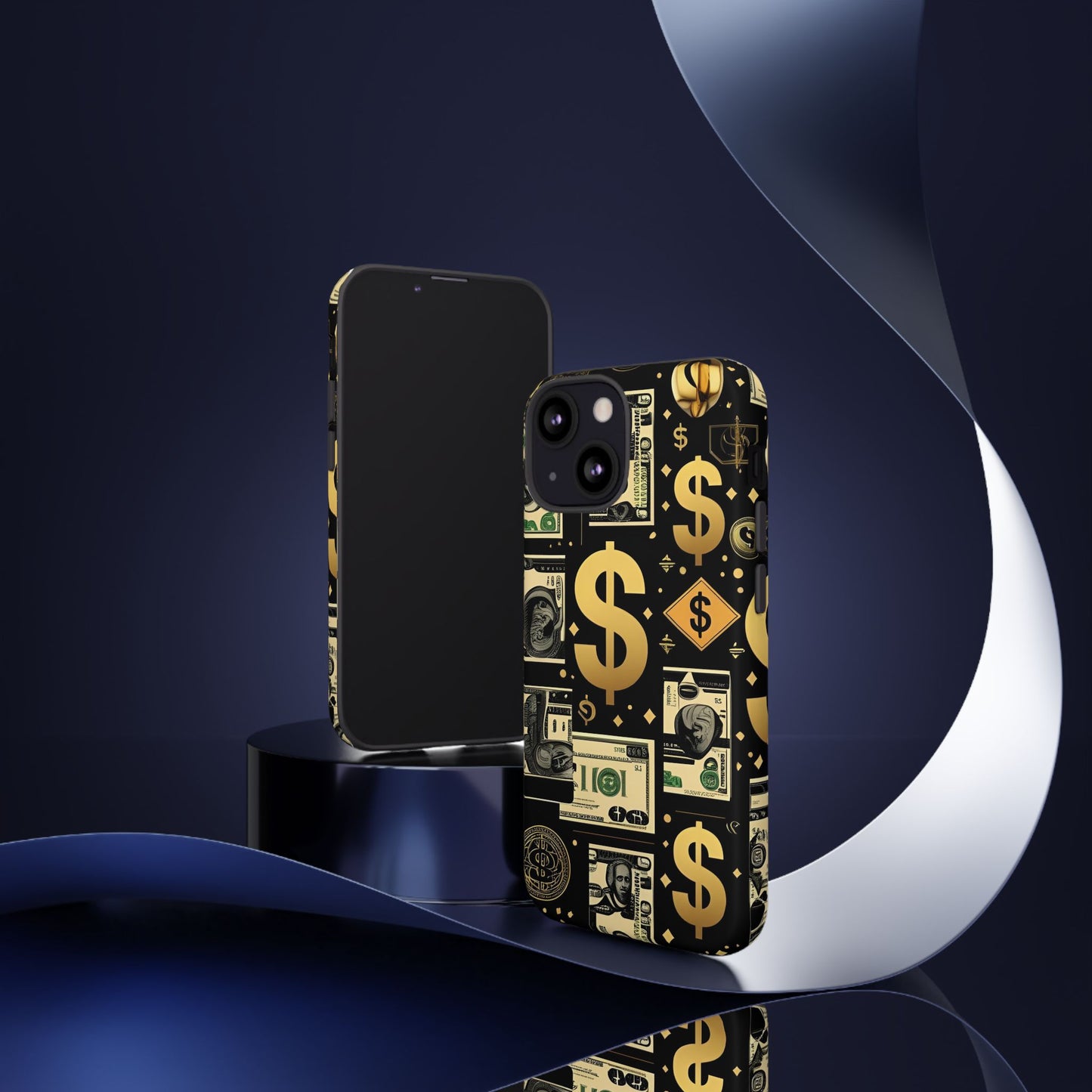 Phone Cases - Gold and Black Dollar Pattern for Luxury Streetwear Enthusiasts