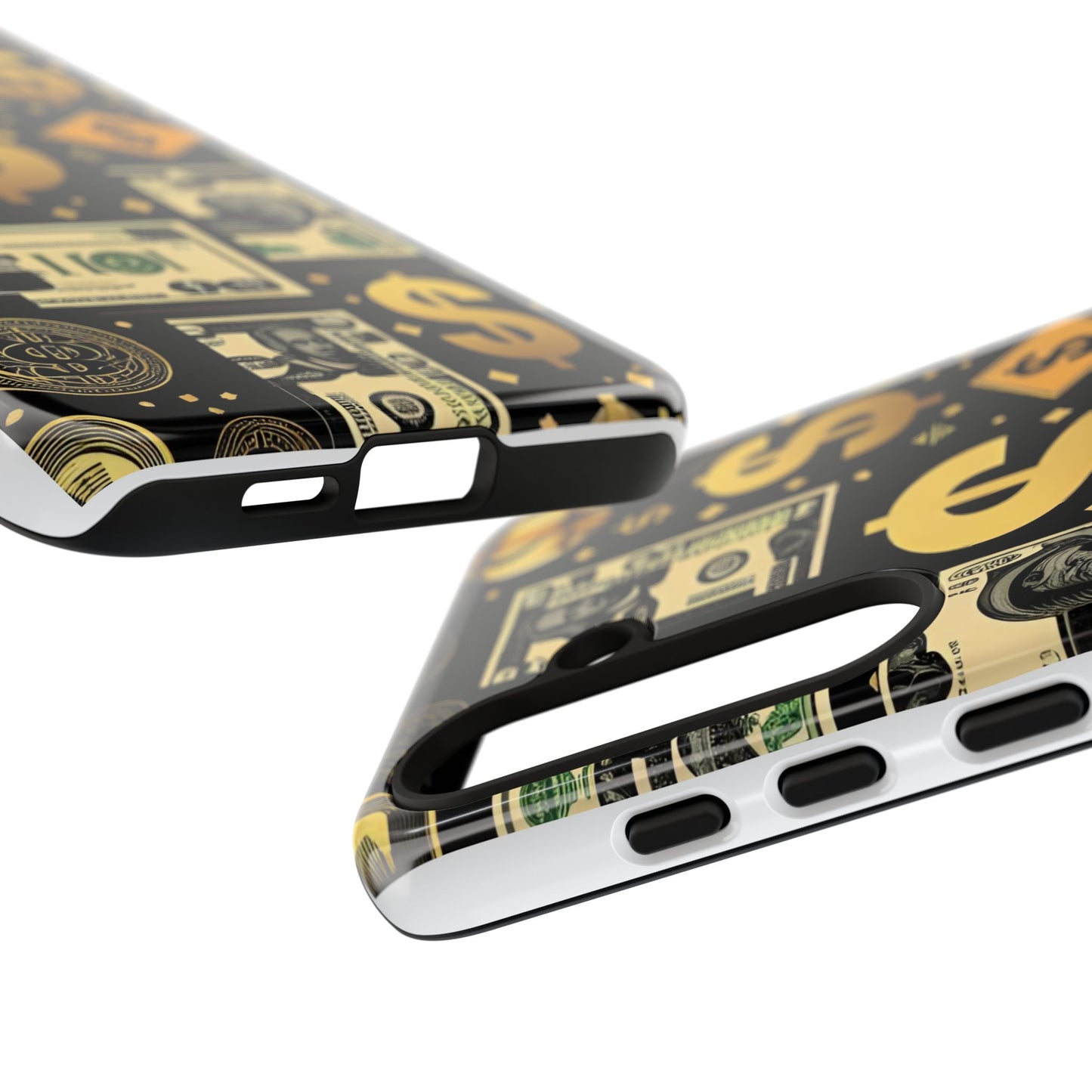 Phone Cases - Gold and Black Dollar Pattern for Luxury Streetwear Enthusiasts