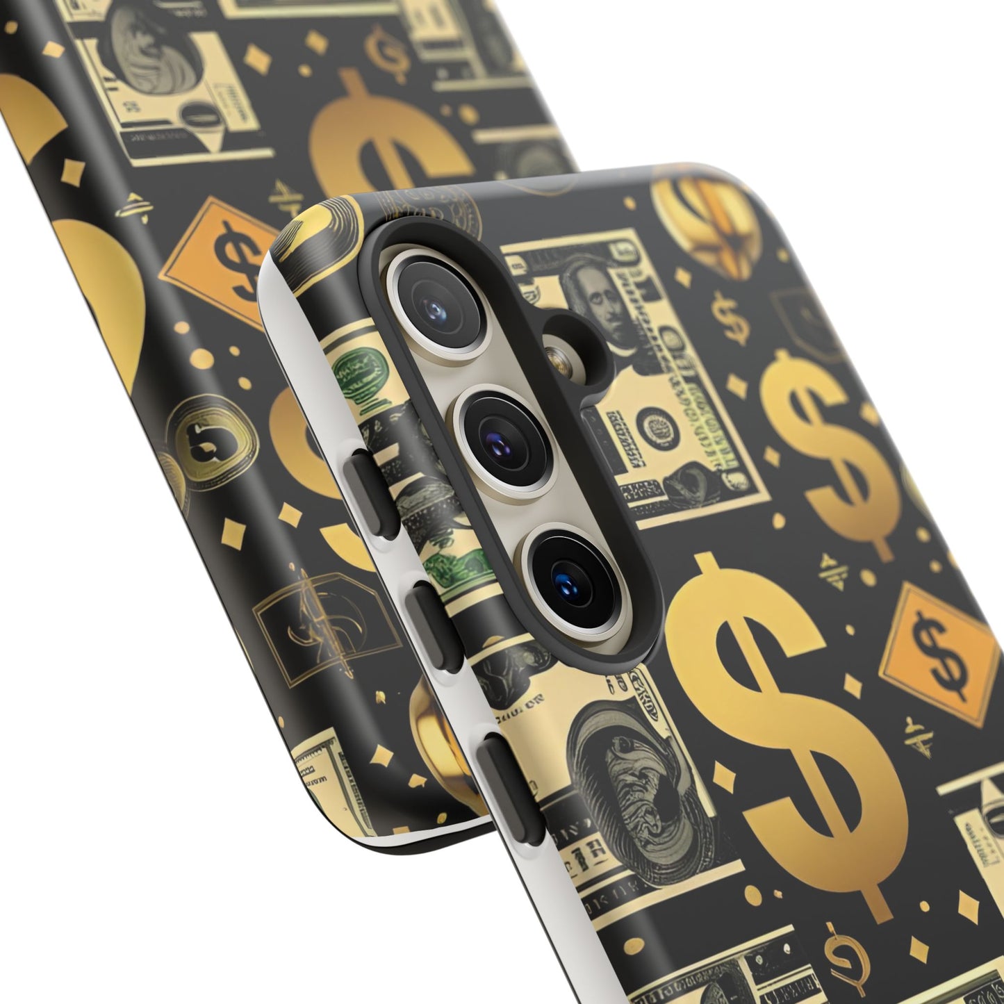 Phone Cases - Gold and Black Dollar Pattern for Luxury Streetwear Enthusiasts
