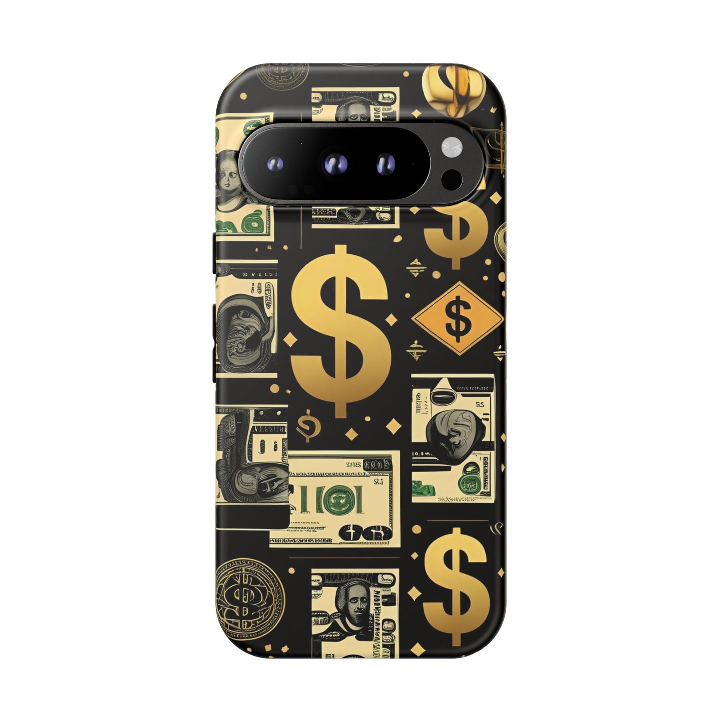 Phone Cases - Gold and Black Dollar Pattern for Luxury Streetwear Enthusiasts