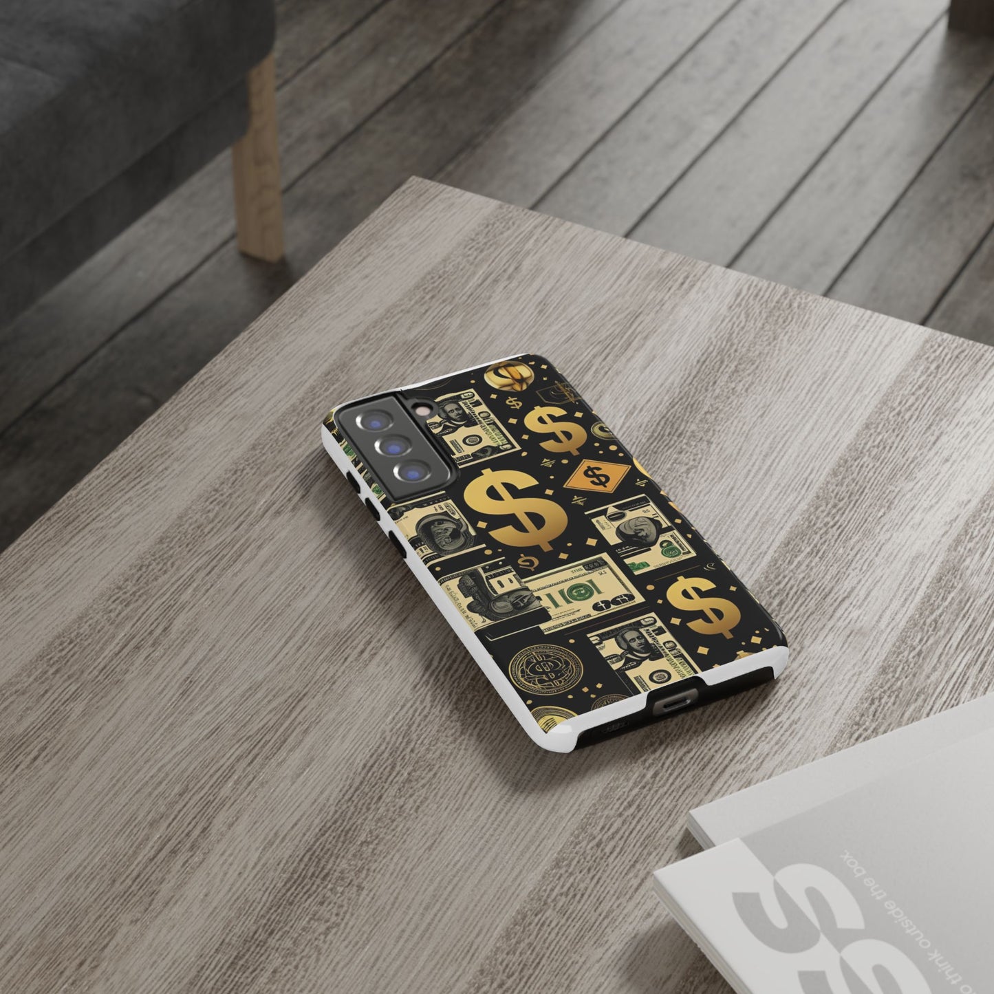 Phone Cases - Gold and Black Dollar Pattern for Luxury Streetwear Enthusiasts