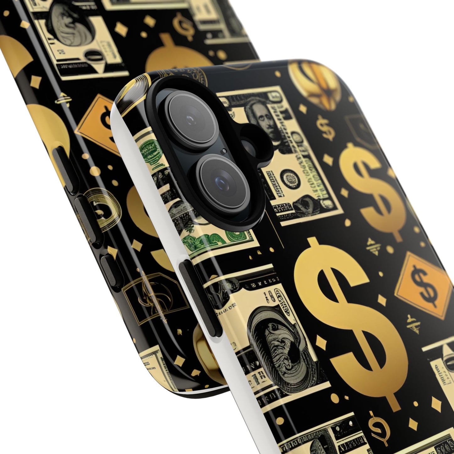 Phone Cases - Gold and Black Dollar Pattern for Luxury Streetwear Enthusiasts