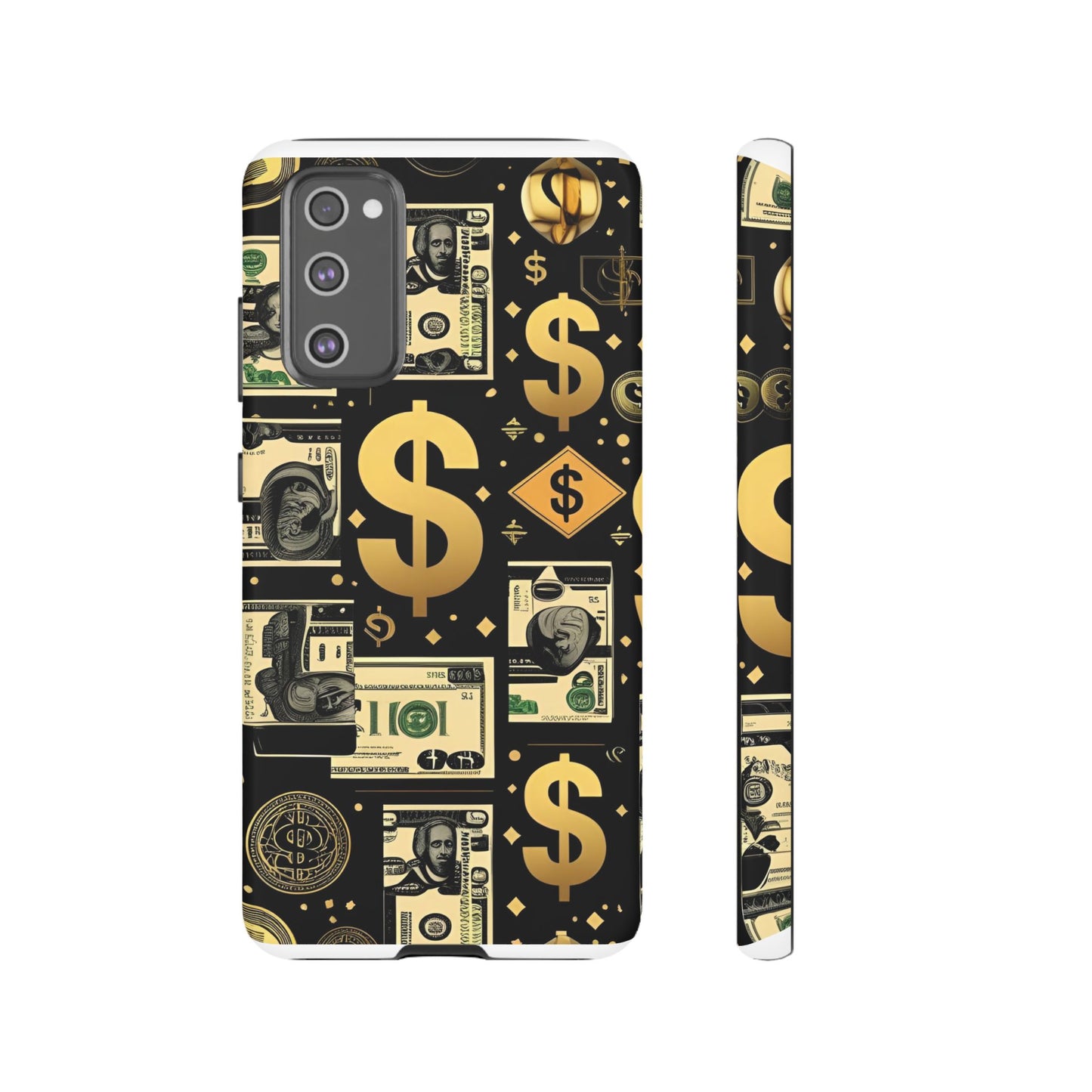 Phone Cases - Gold and Black Dollar Pattern for Luxury Streetwear Enthusiasts