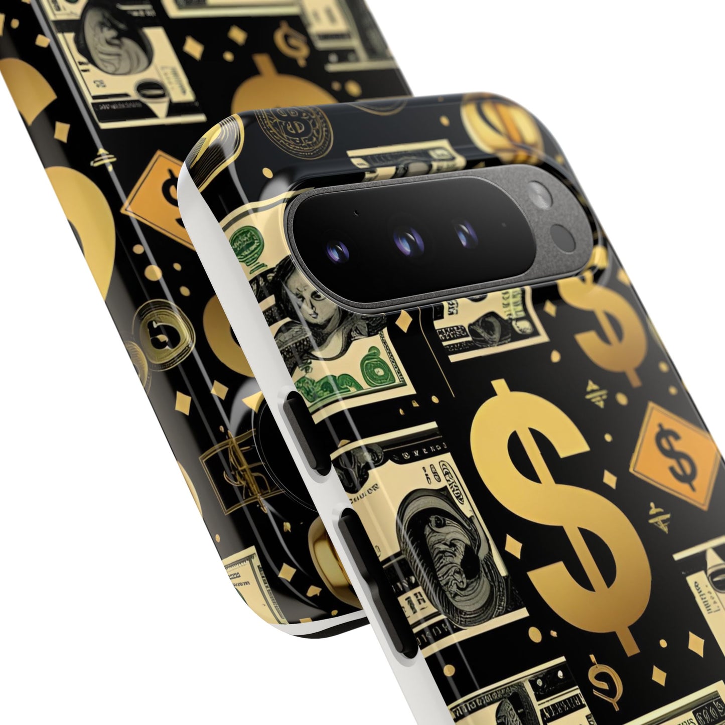 Phone Cases - Gold and Black Dollar Pattern for Luxury Streetwear Enthusiasts