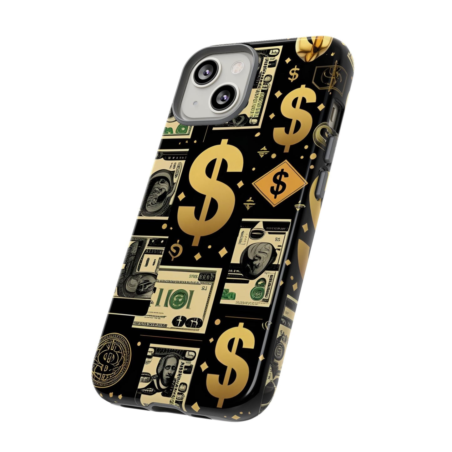 Phone Cases - Gold and Black Dollar Pattern for Luxury Streetwear Enthusiasts
