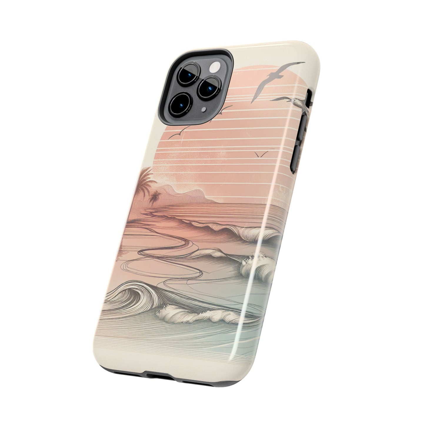 Beach Sunset Tough Phone Cases, Ocean Waves Protection Case, Stylish Phone Cover for Summer Lovers, Gift for Beach Goers, Tropical [...]