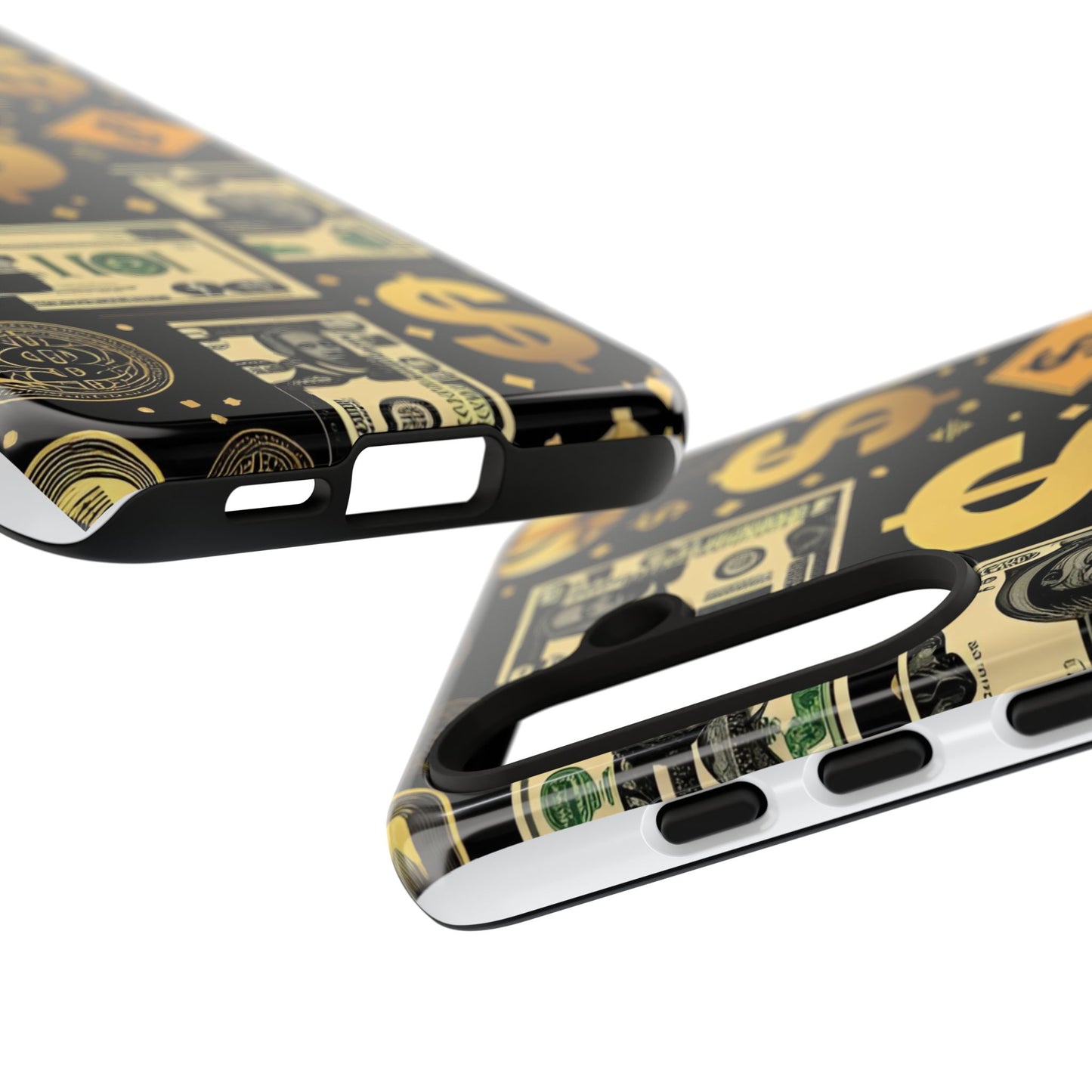 Phone Cases - Gold and Black Dollar Pattern for Luxury Streetwear Enthusiasts