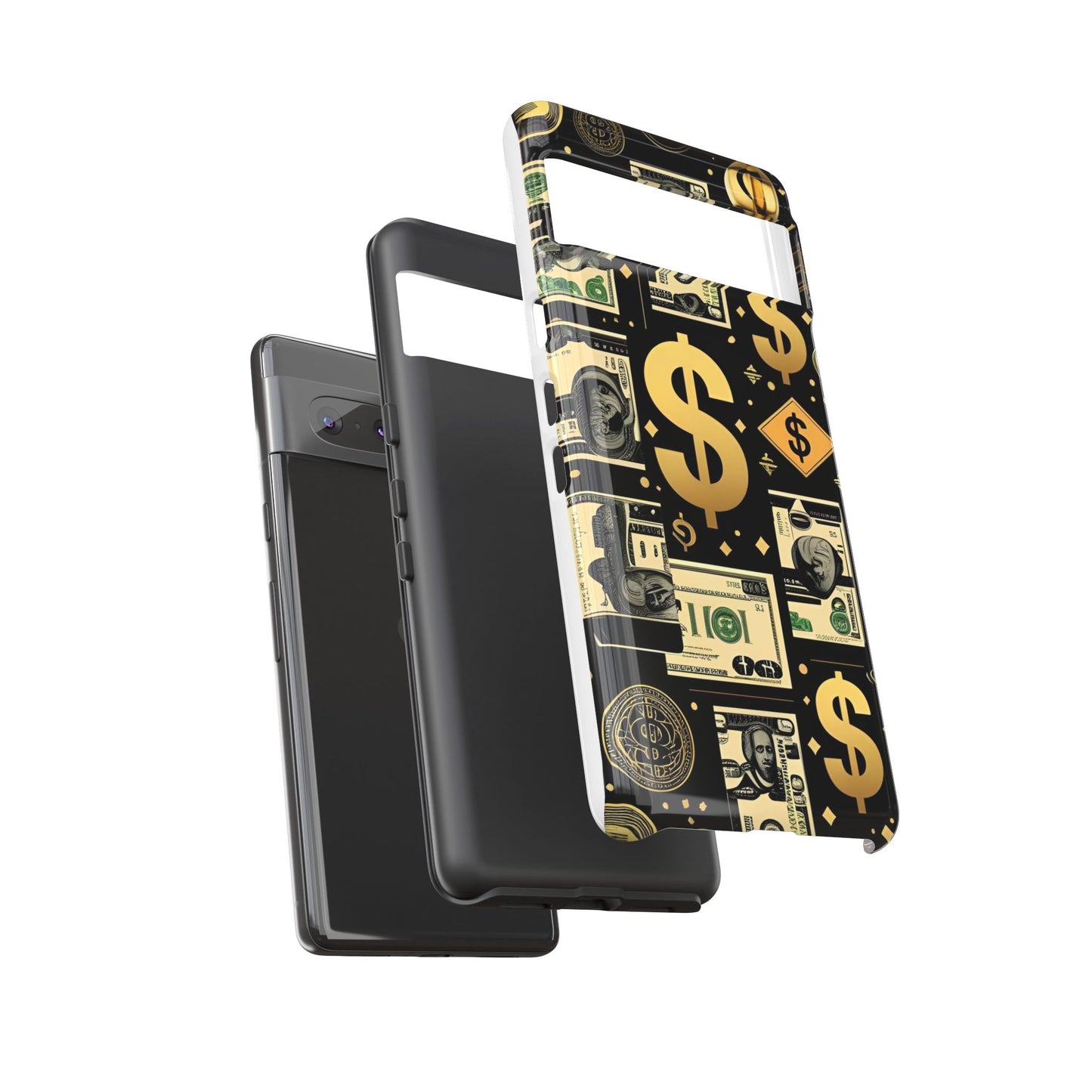 Phone Cases - Gold and Black Dollar Pattern for Luxury Streetwear Enthusiasts
