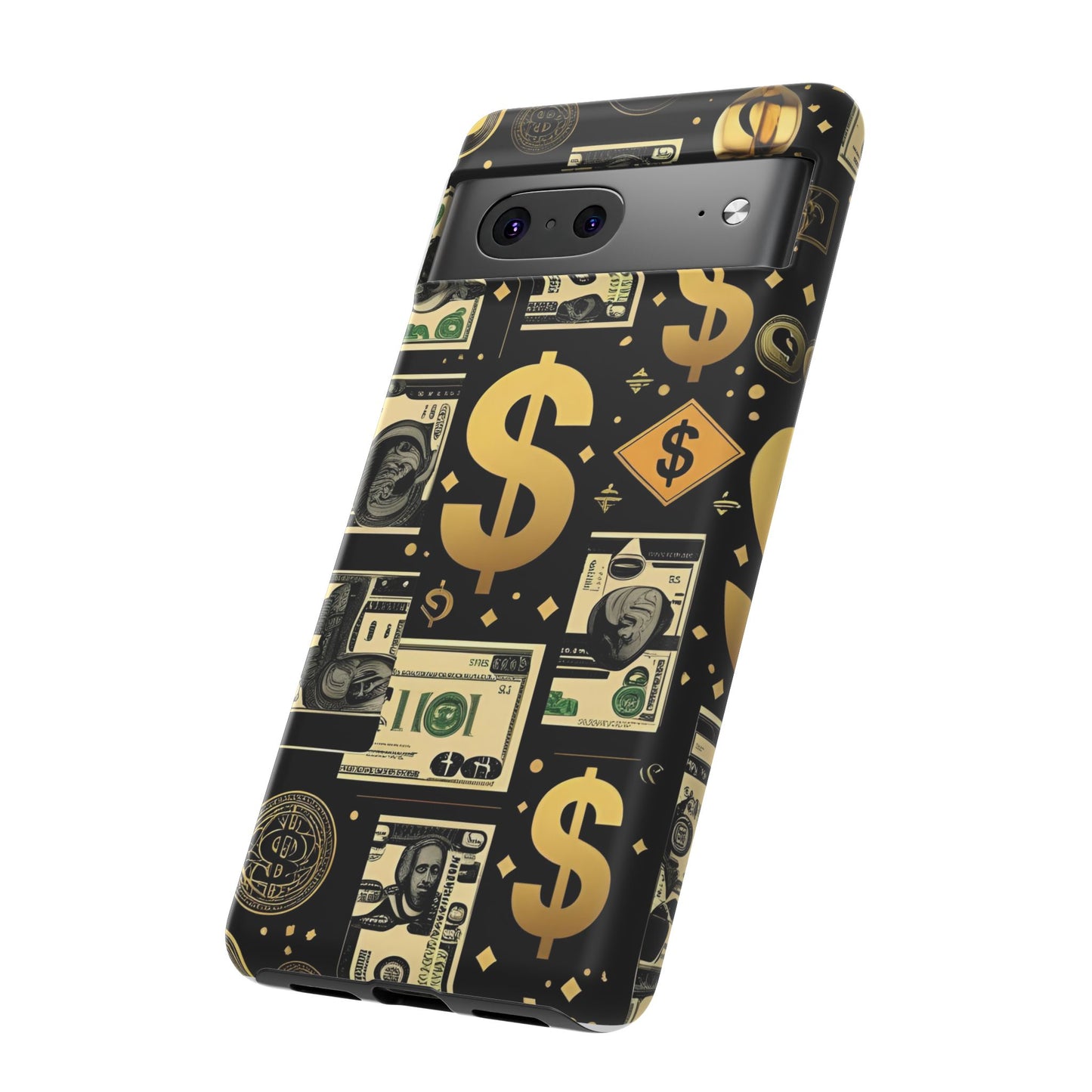 Phone Cases - Gold and Black Dollar Pattern for Luxury Streetwear Enthusiasts