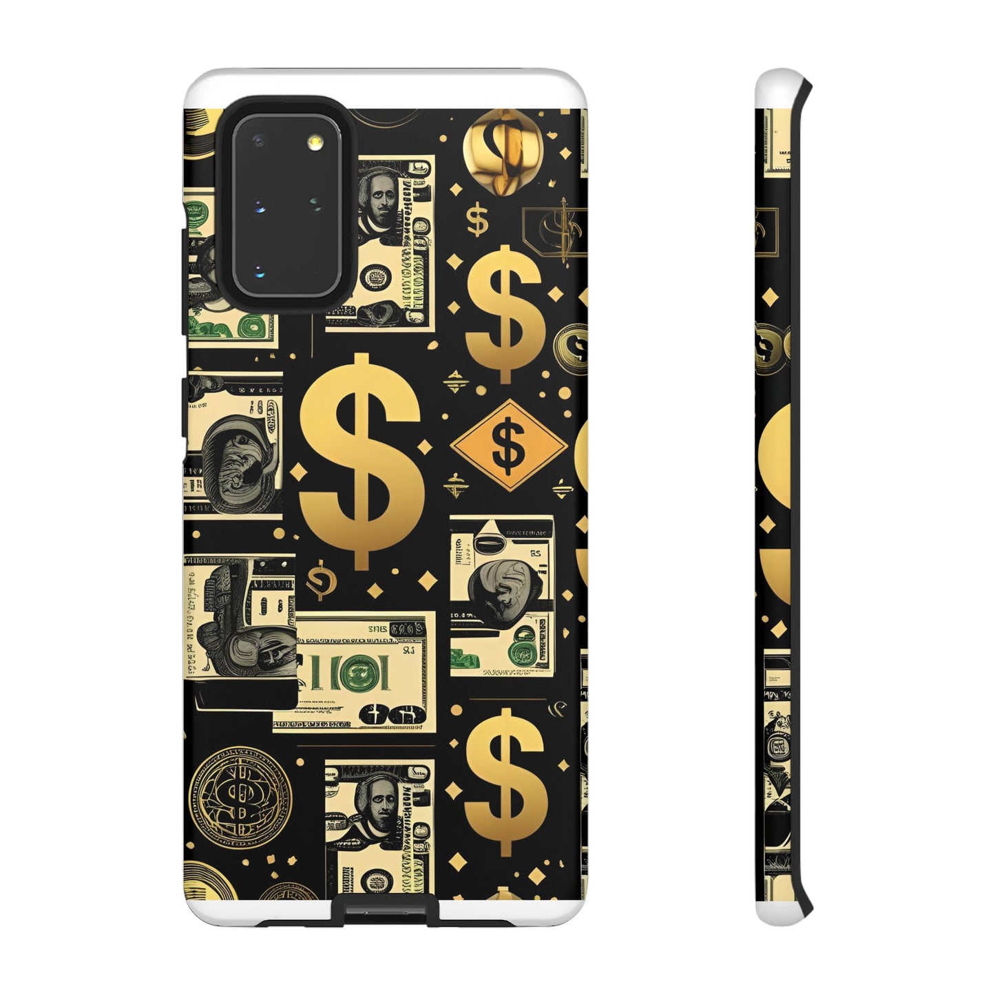 Phone Cases - Gold and Black Dollar Pattern for Luxury Streetwear Enthusiasts