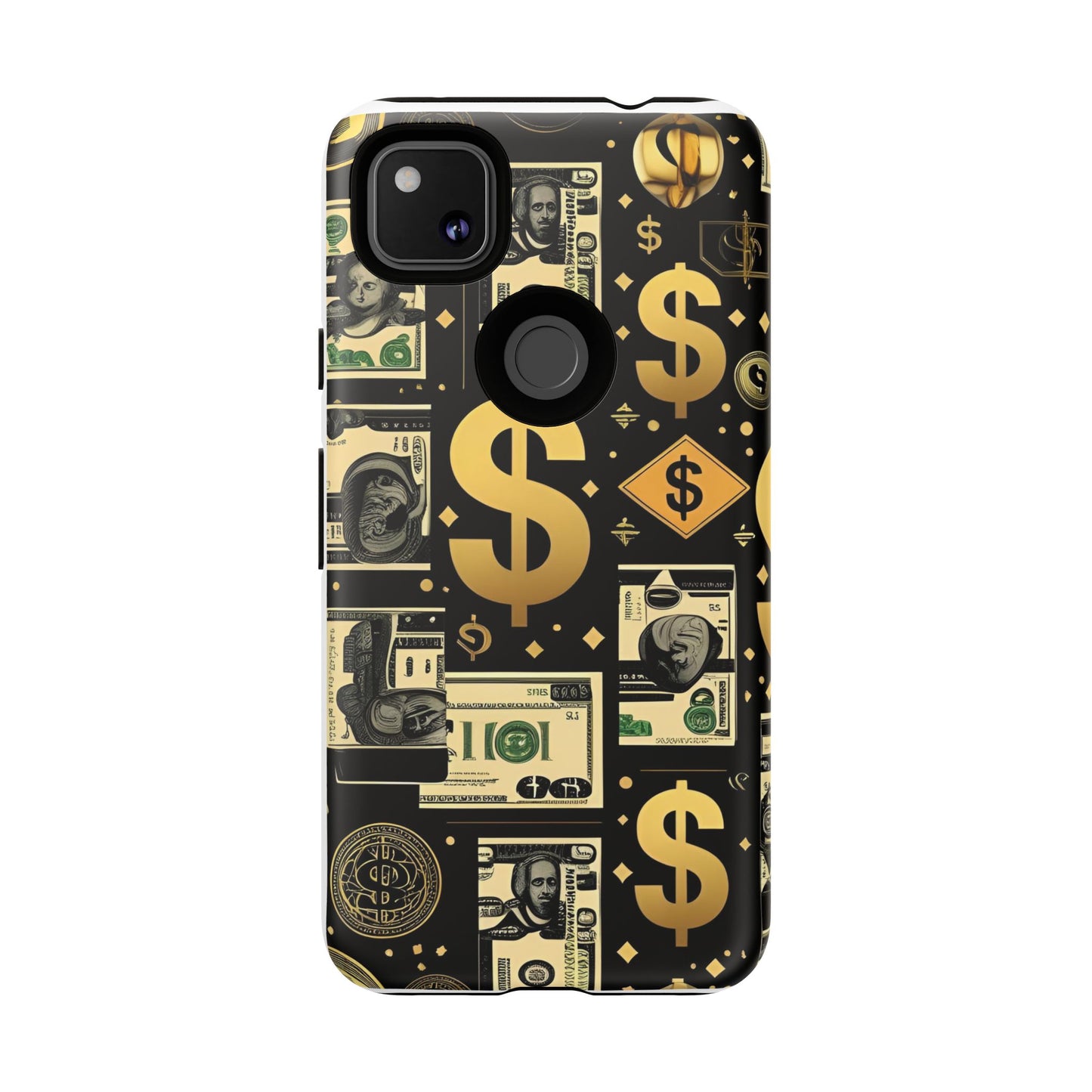 Phone Cases - Gold and Black Dollar Pattern for Luxury Streetwear Enthusiasts