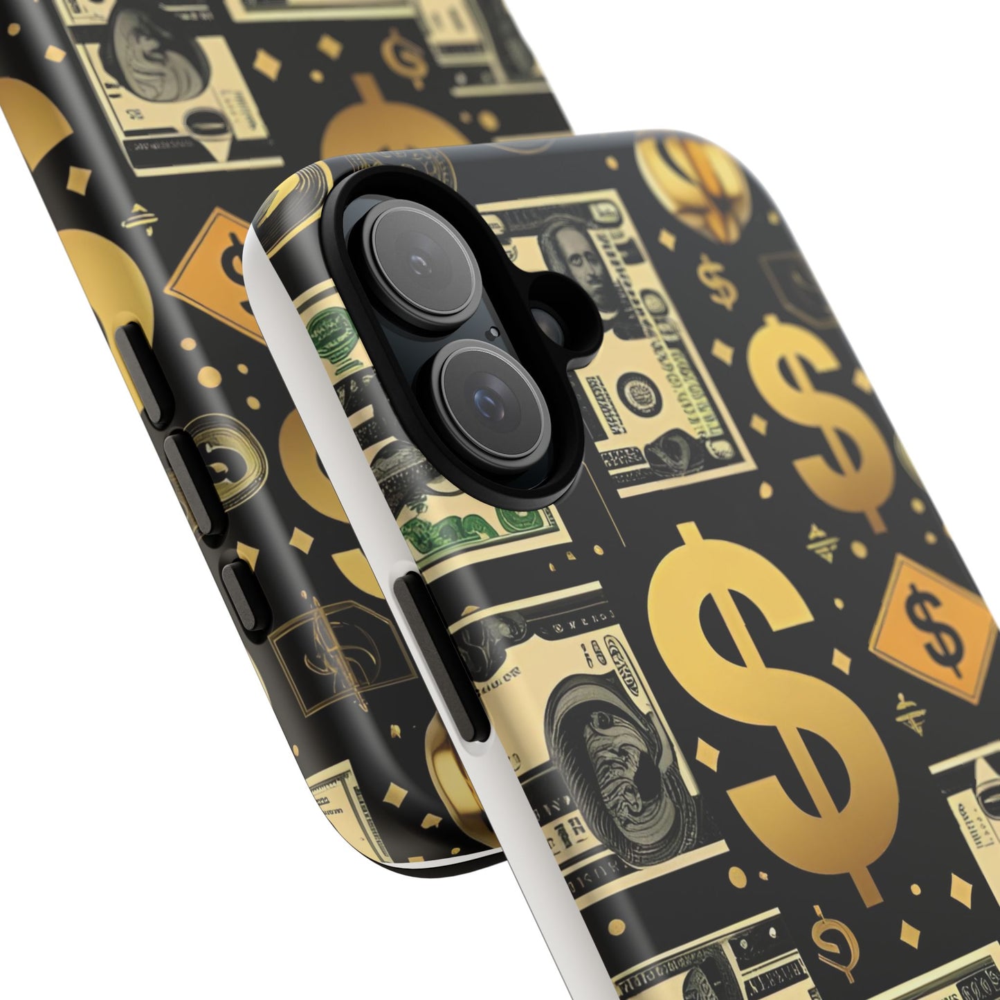 Phone Cases - Gold and Black Dollar Pattern for Luxury Streetwear Enthusiasts