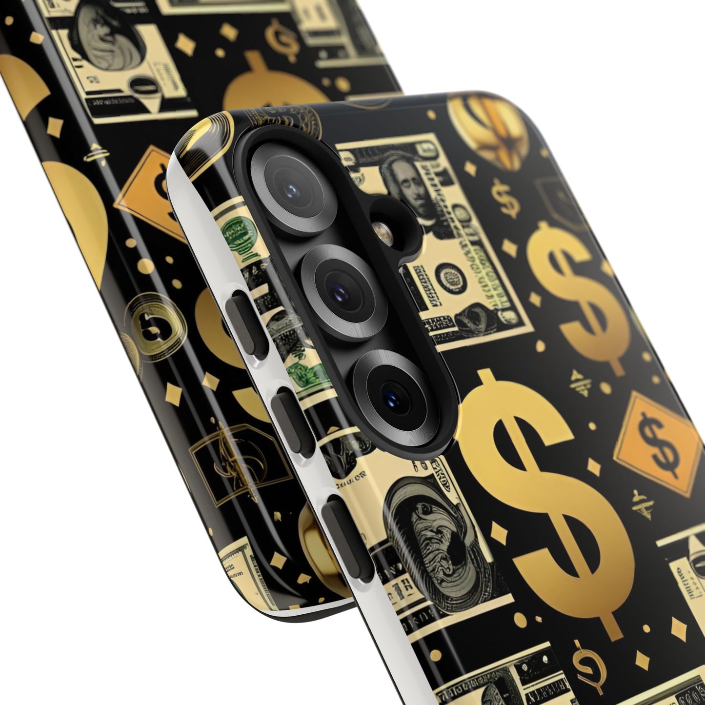 Phone Cases - Gold and Black Dollar Pattern for Luxury Streetwear Enthusiasts