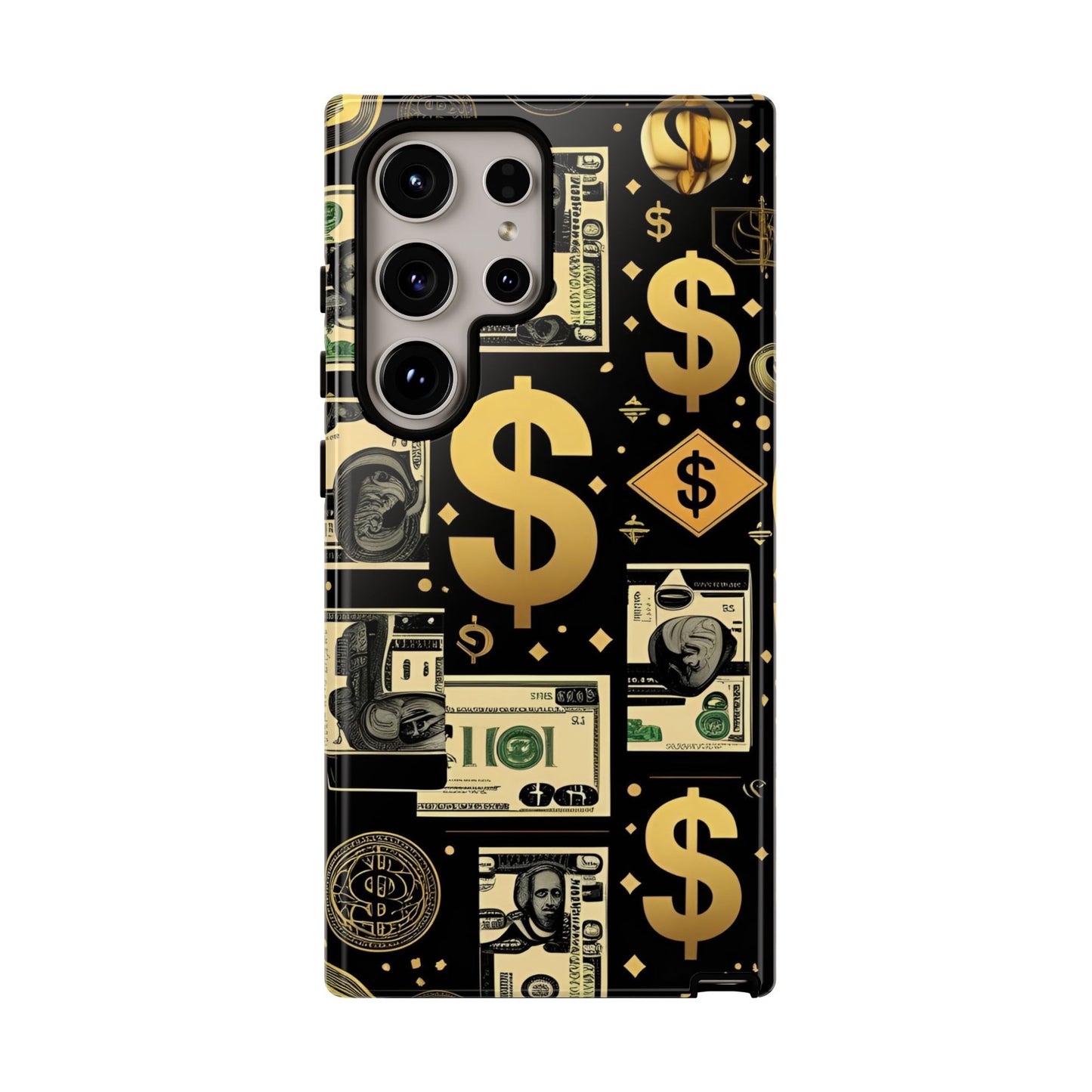 Phone Cases - Gold and Black Dollar Pattern for Luxury Streetwear Enthusiasts