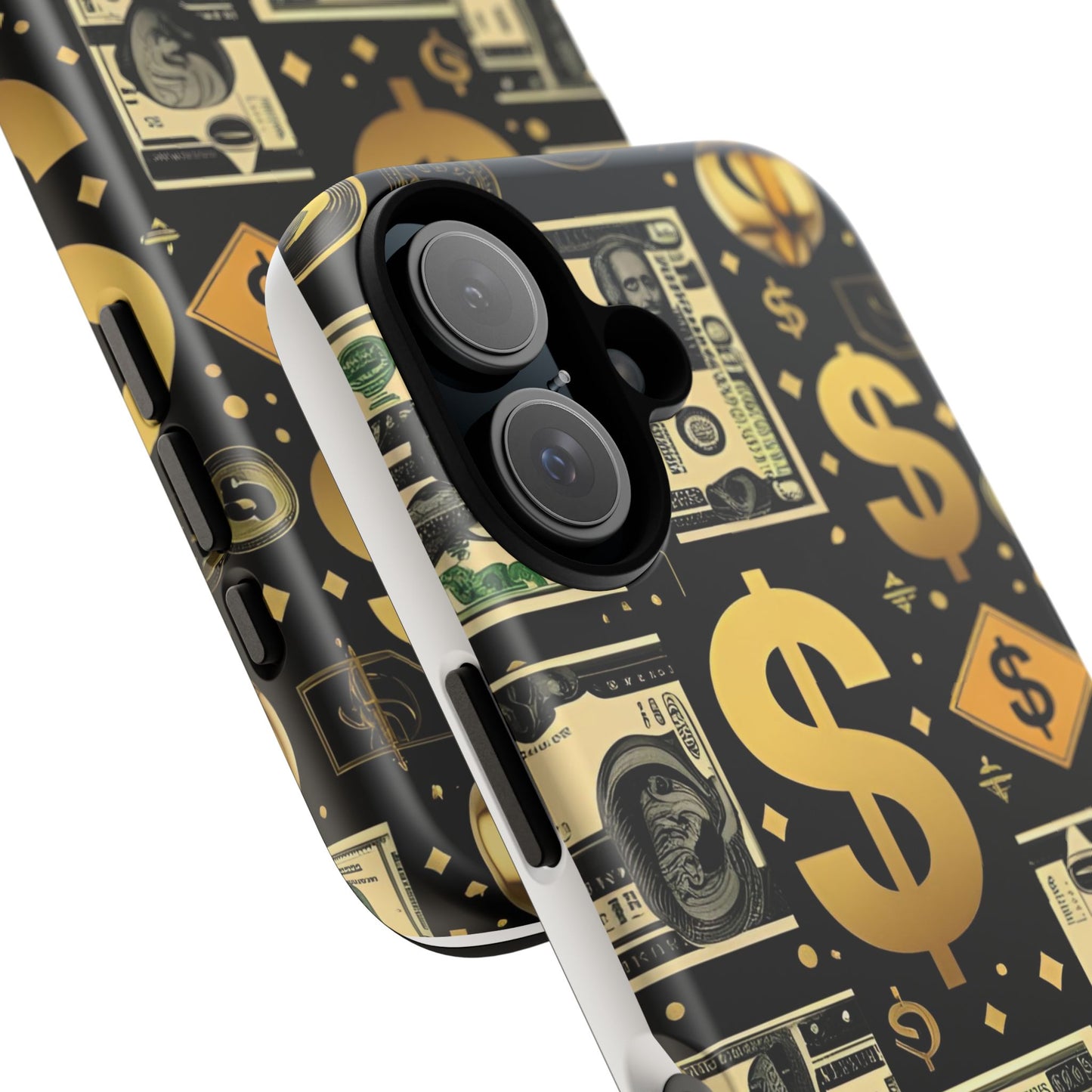 Phone Cases - Gold and Black Dollar Pattern for Luxury Streetwear Enthusiasts
