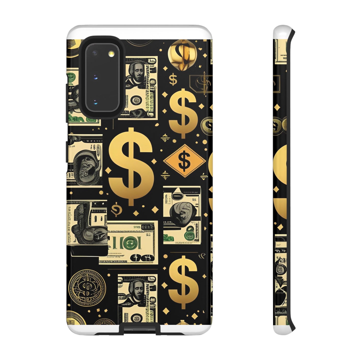 Phone Cases - Gold and Black Dollar Pattern for Luxury Streetwear Enthusiasts