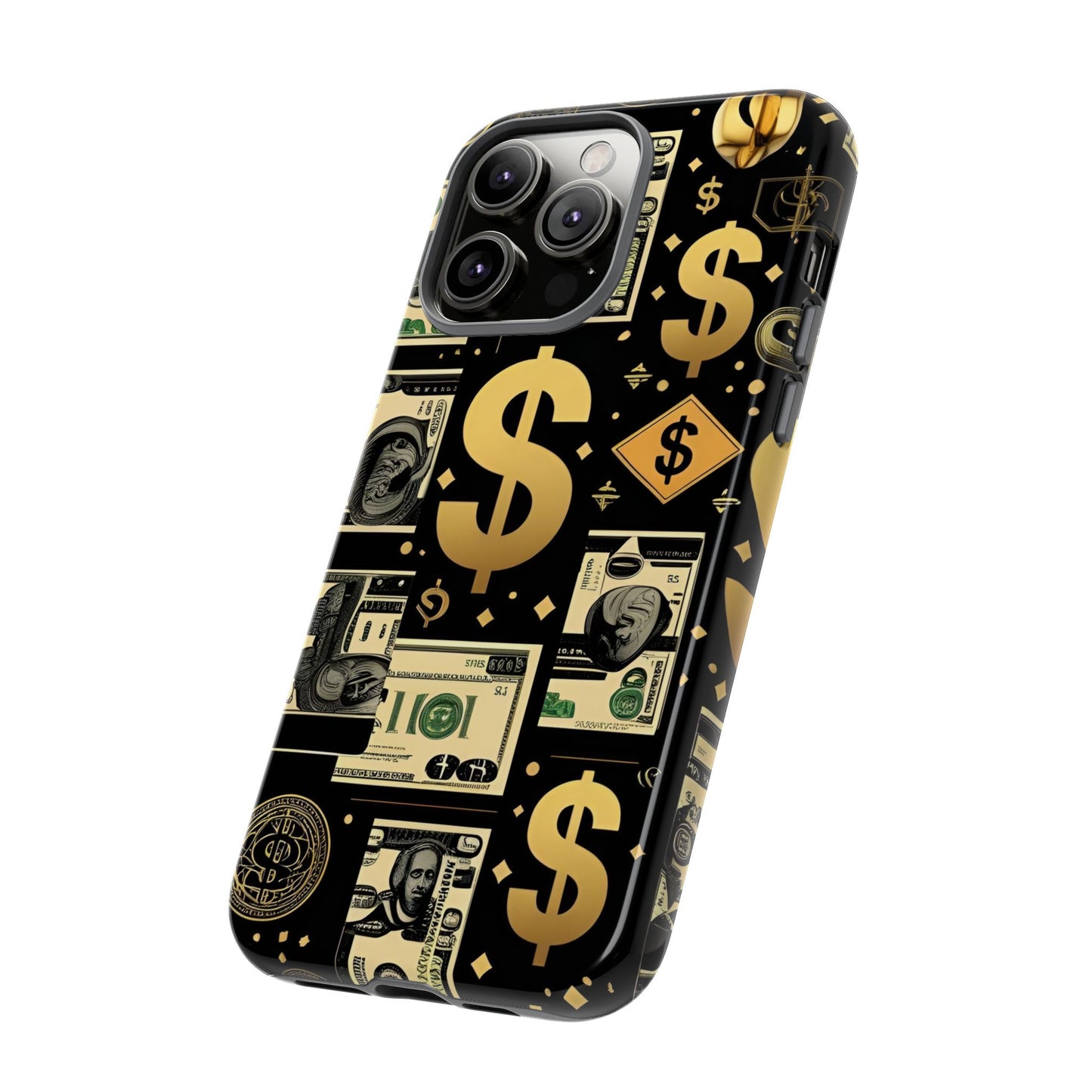 Phone Cases - Gold and Black Dollar Pattern for Luxury Streetwear Enthusiasts