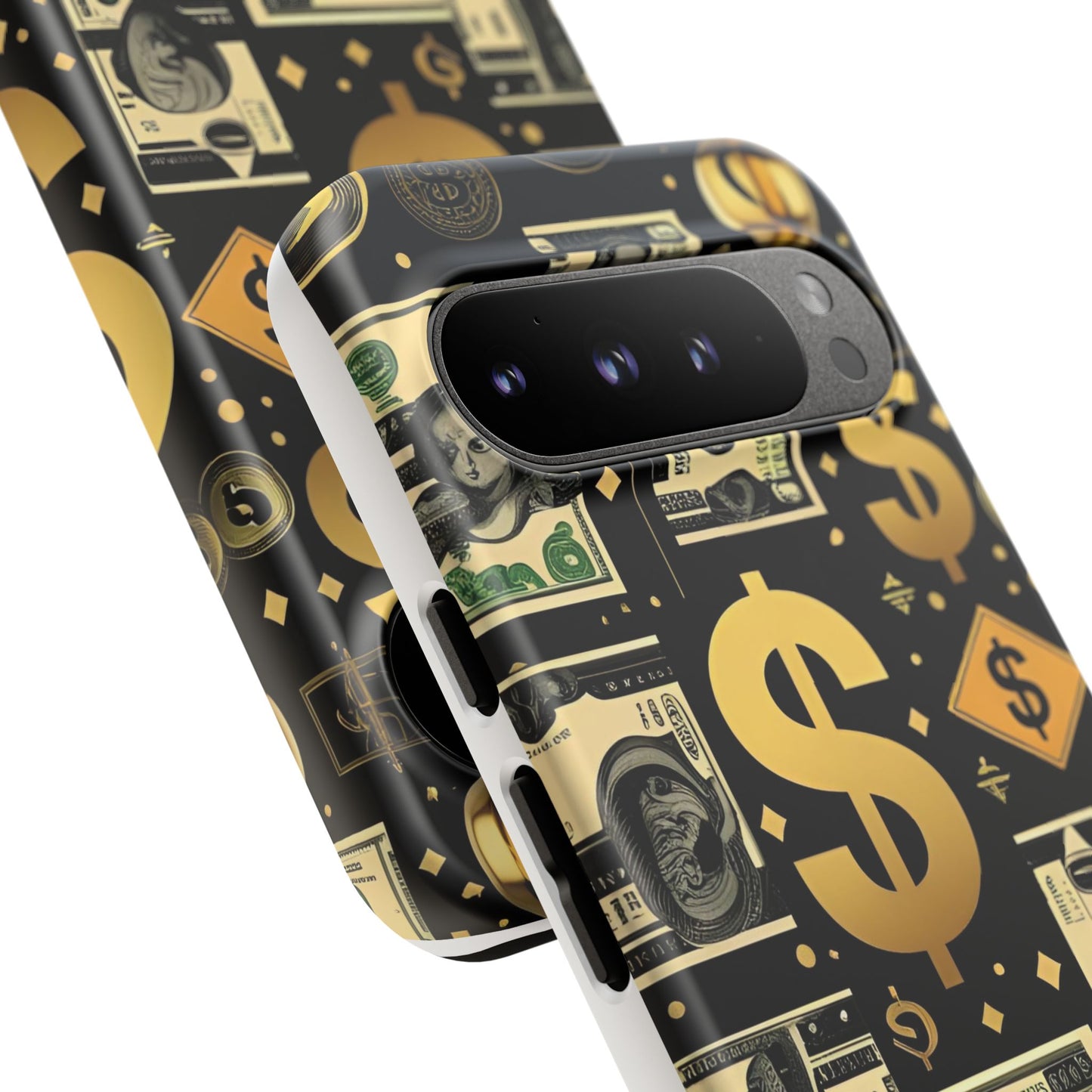 Phone Cases - Gold and Black Dollar Pattern for Luxury Streetwear Enthusiasts