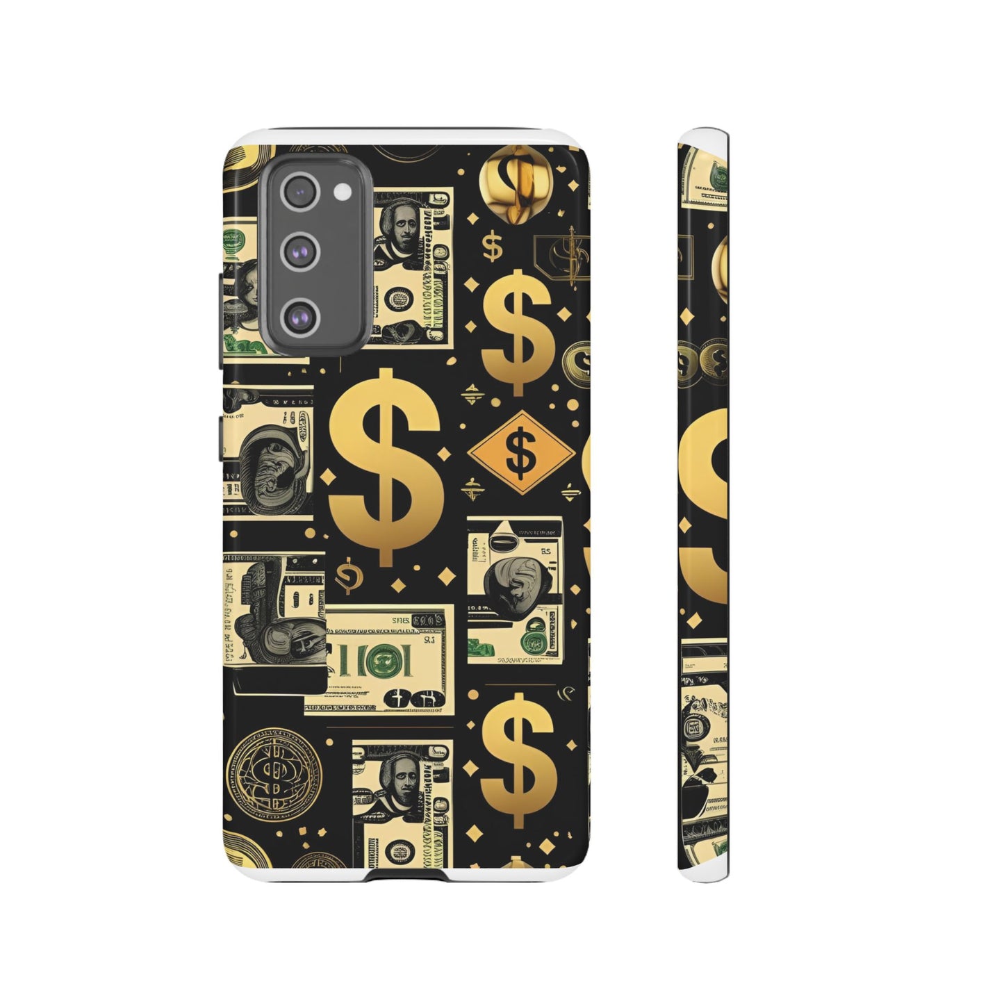Phone Cases - Gold and Black Dollar Pattern for Luxury Streetwear Enthusiasts