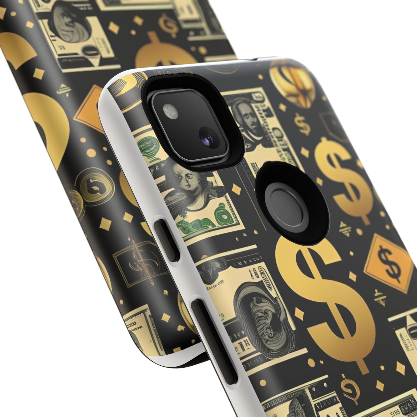 Phone Cases - Gold and Black Dollar Pattern for Luxury Streetwear Enthusiasts