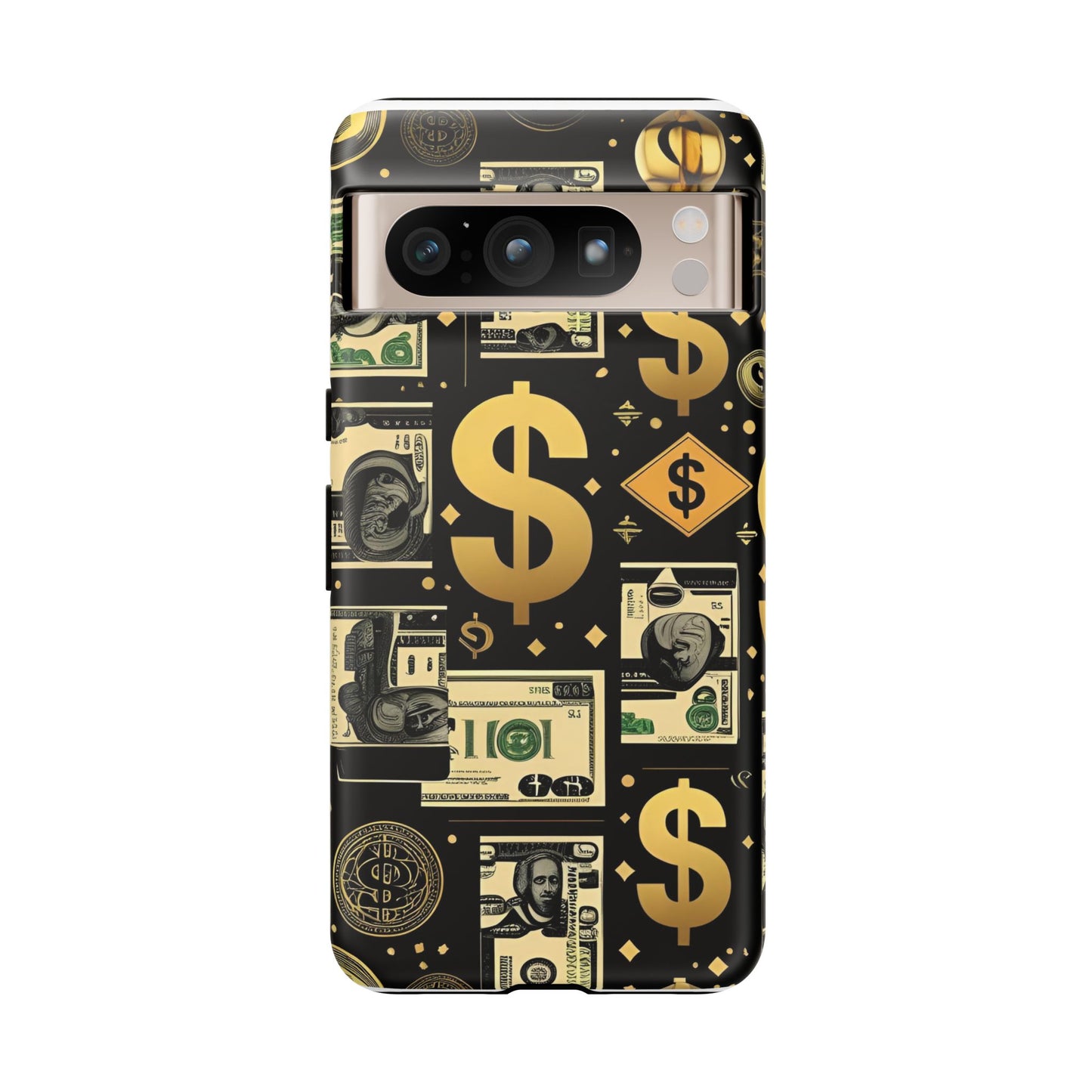 Phone Cases - Gold and Black Dollar Pattern for Luxury Streetwear Enthusiasts