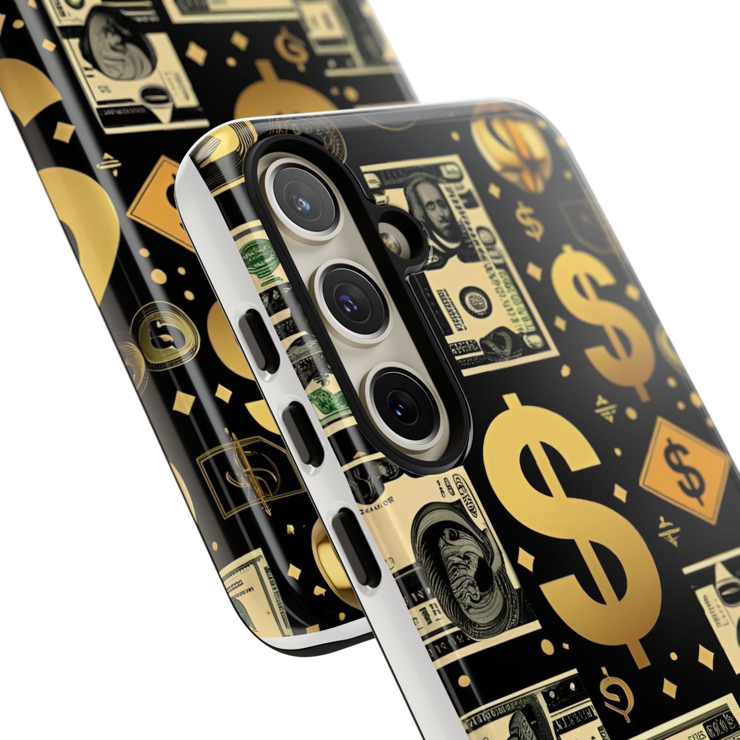 Phone Cases - Gold and Black Dollar Pattern for Luxury Streetwear Enthusiasts